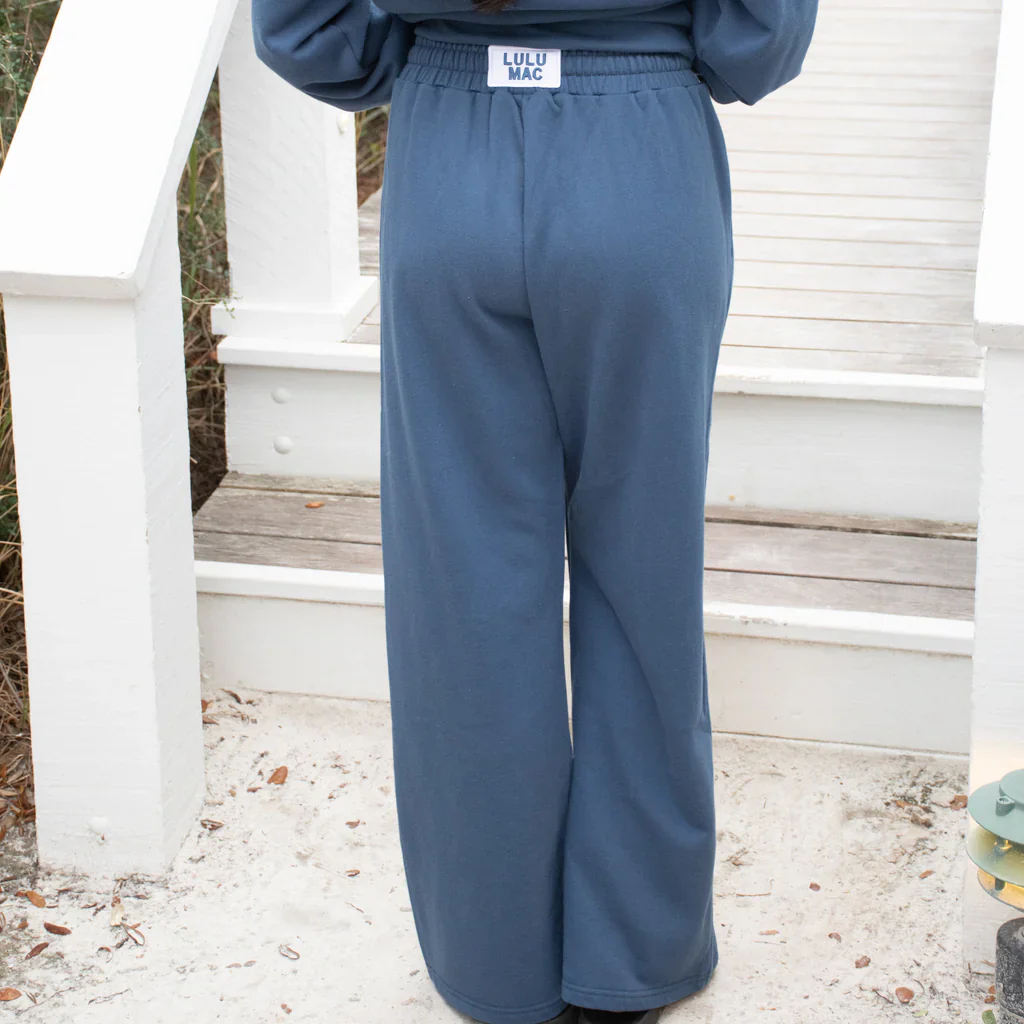 Lulu Mac Terry Cloth Sweatpants in Navy - Image 2