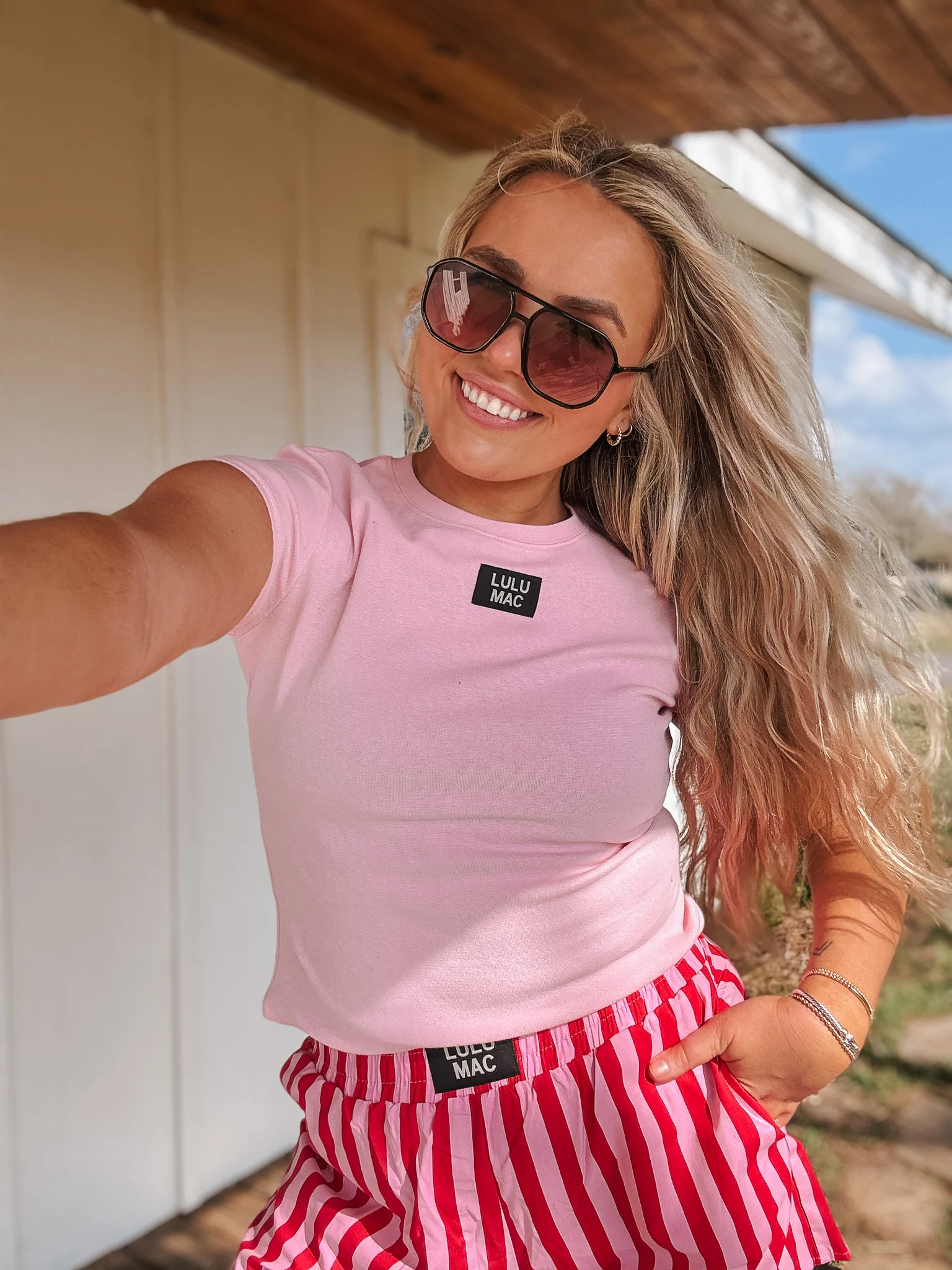 Lulu Mac Baby Doll Top in Pink - Image 3