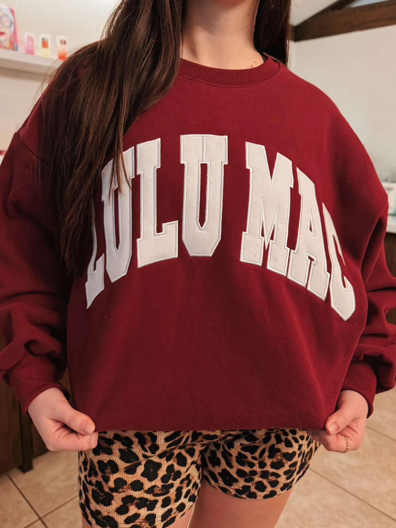 Lulu Mac Sweatshirt in Maroon/White - Image 2