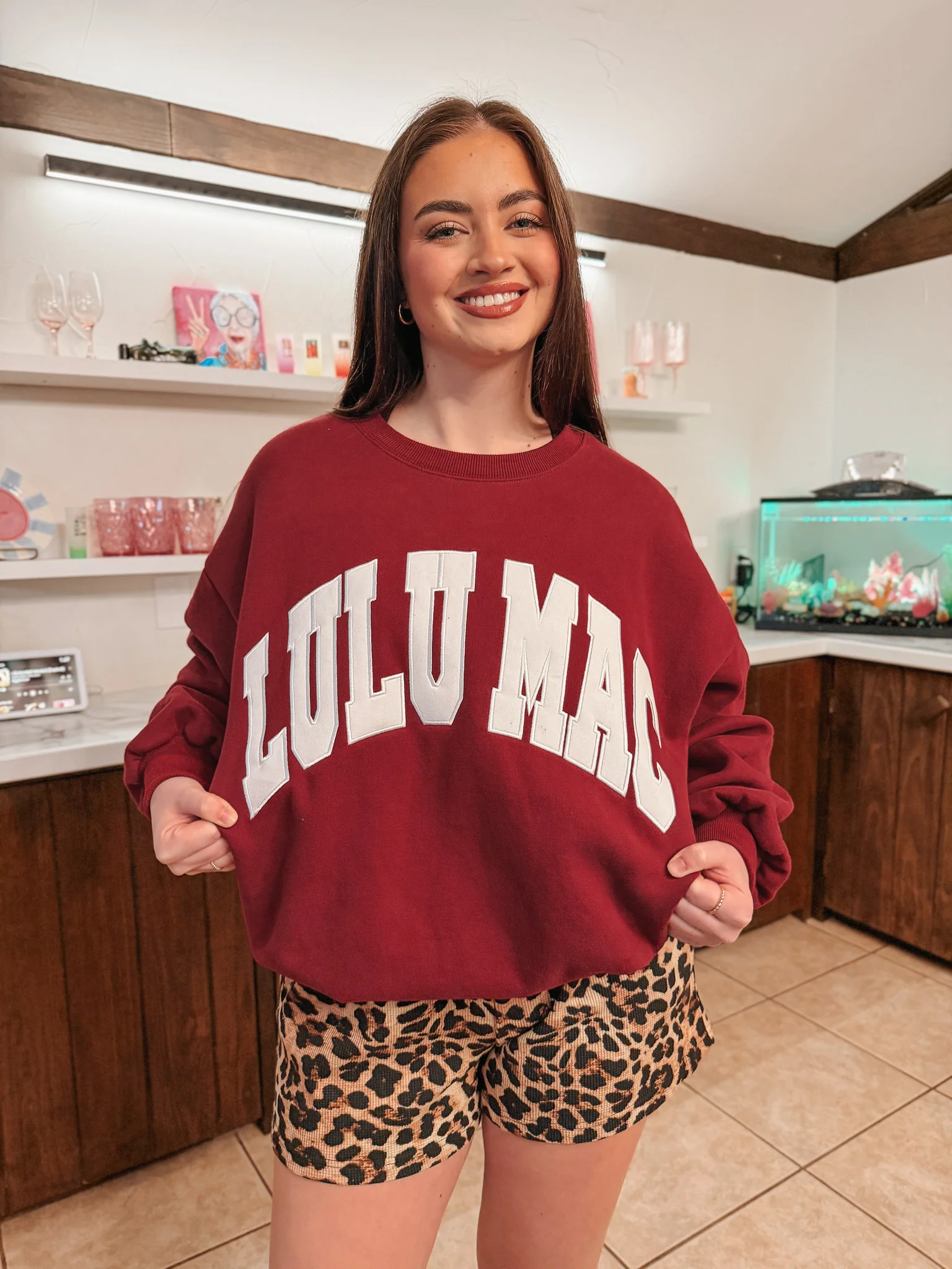 Lulu Mac Sweatshirt in Maroon/White - Image 3