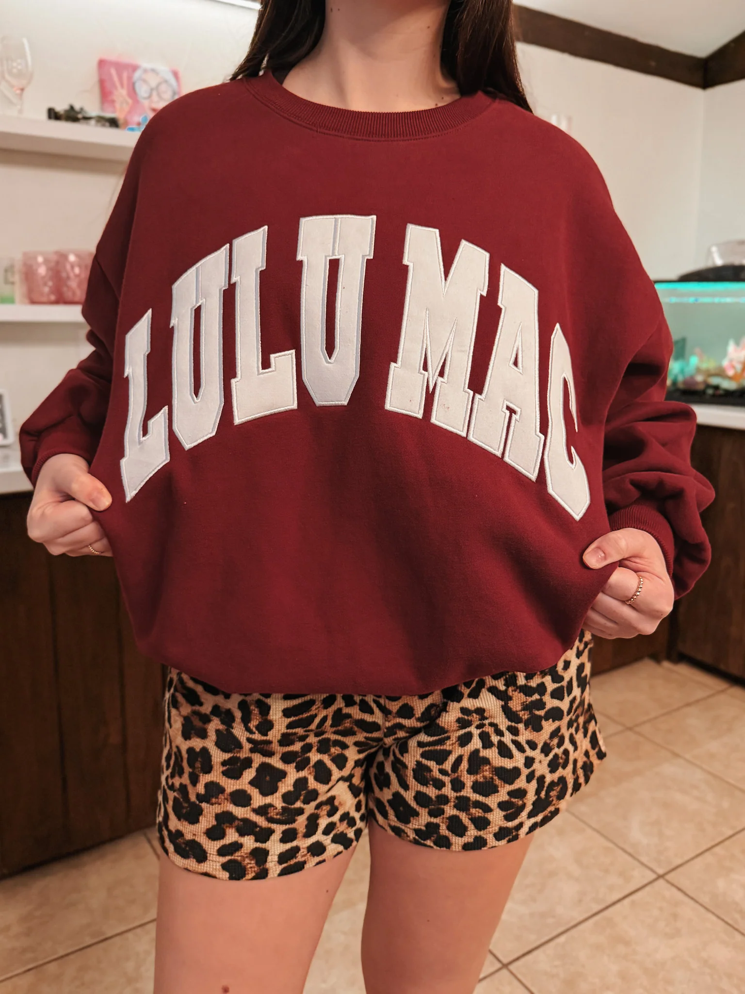 Lulu Mac Sweatshirt in Maroon/White - Image 4