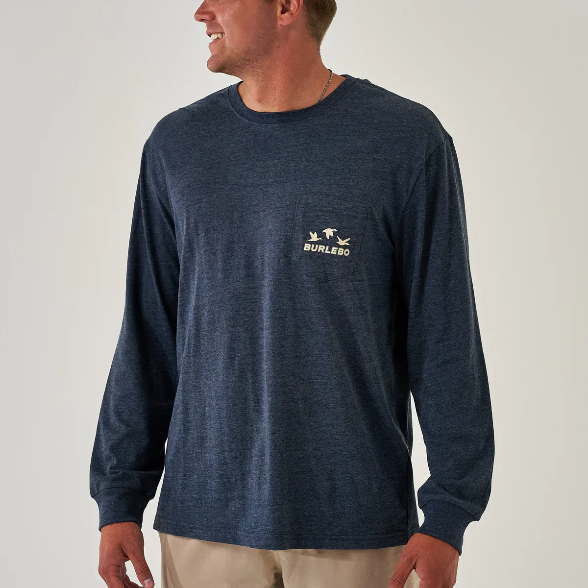 Burlebo Shotgun Long Sleeve T-Shirt - Heather Navy - Image 2