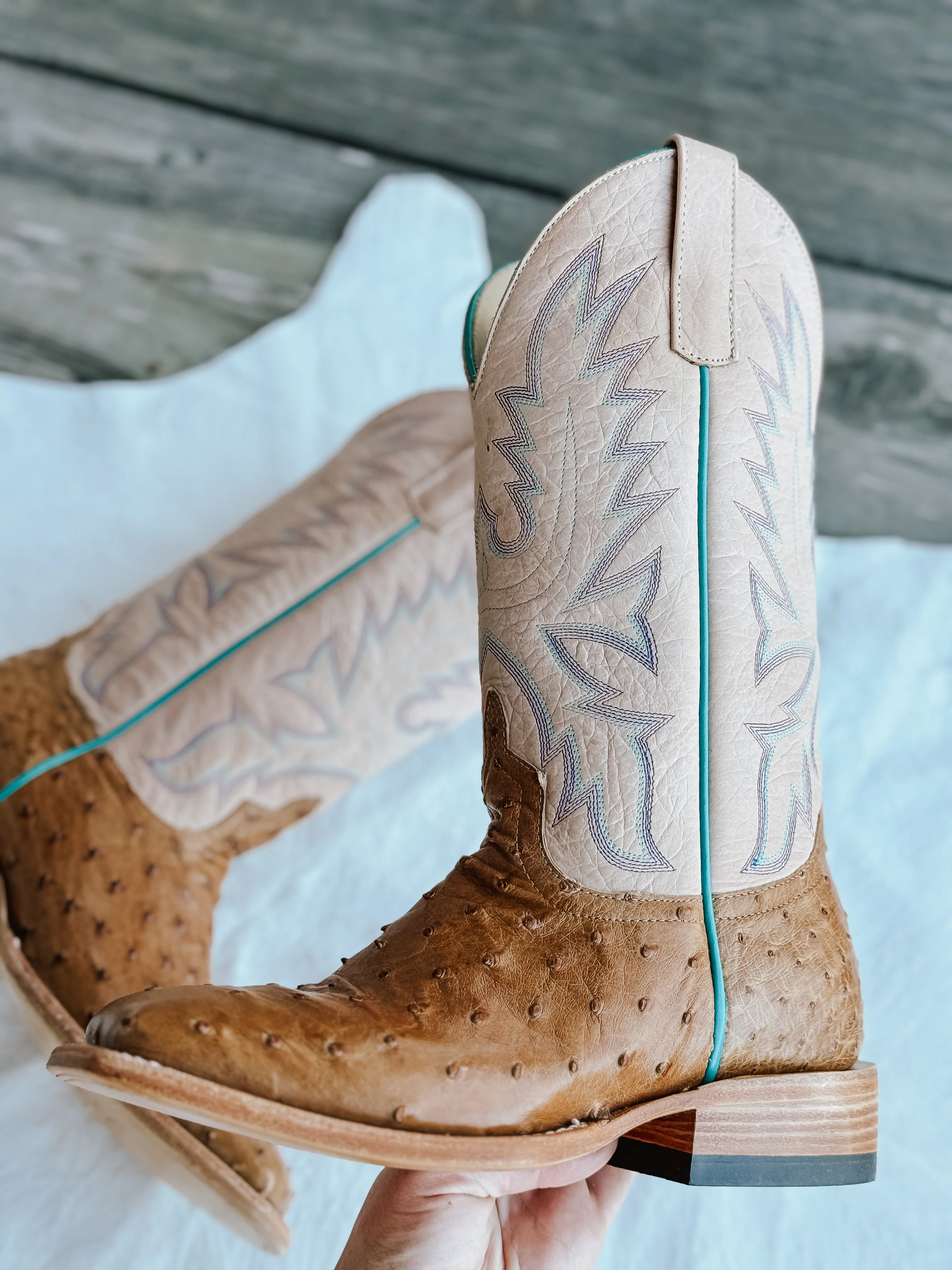 Women's Macie Bean Top Hand Antique Saddle Full Quill Ostrich Cowgirl Boot - Image 2