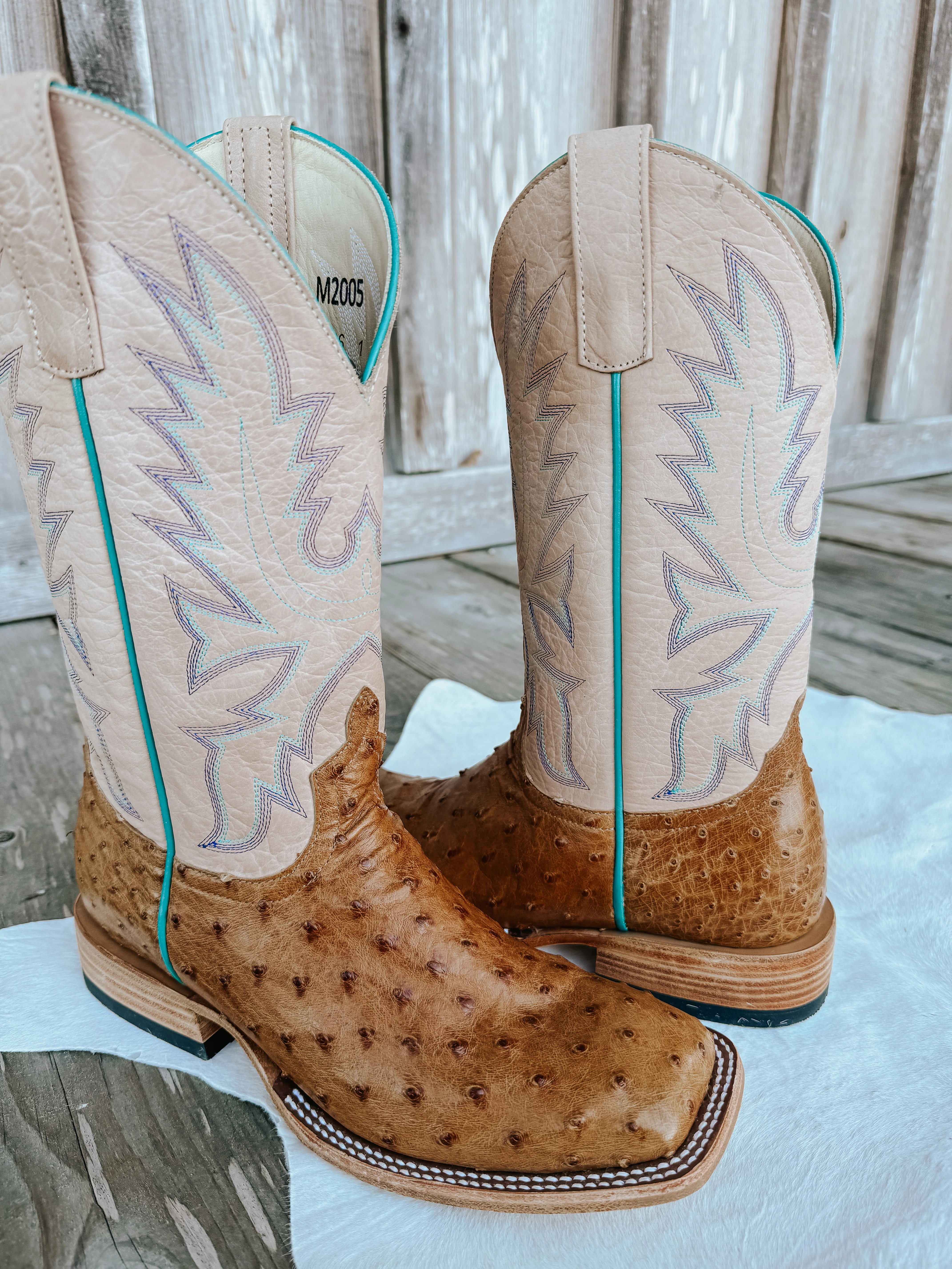 Women's Macie Bean Top Hand Antique Saddle Full Quill Ostrich Cowgirl Boot - Image 3