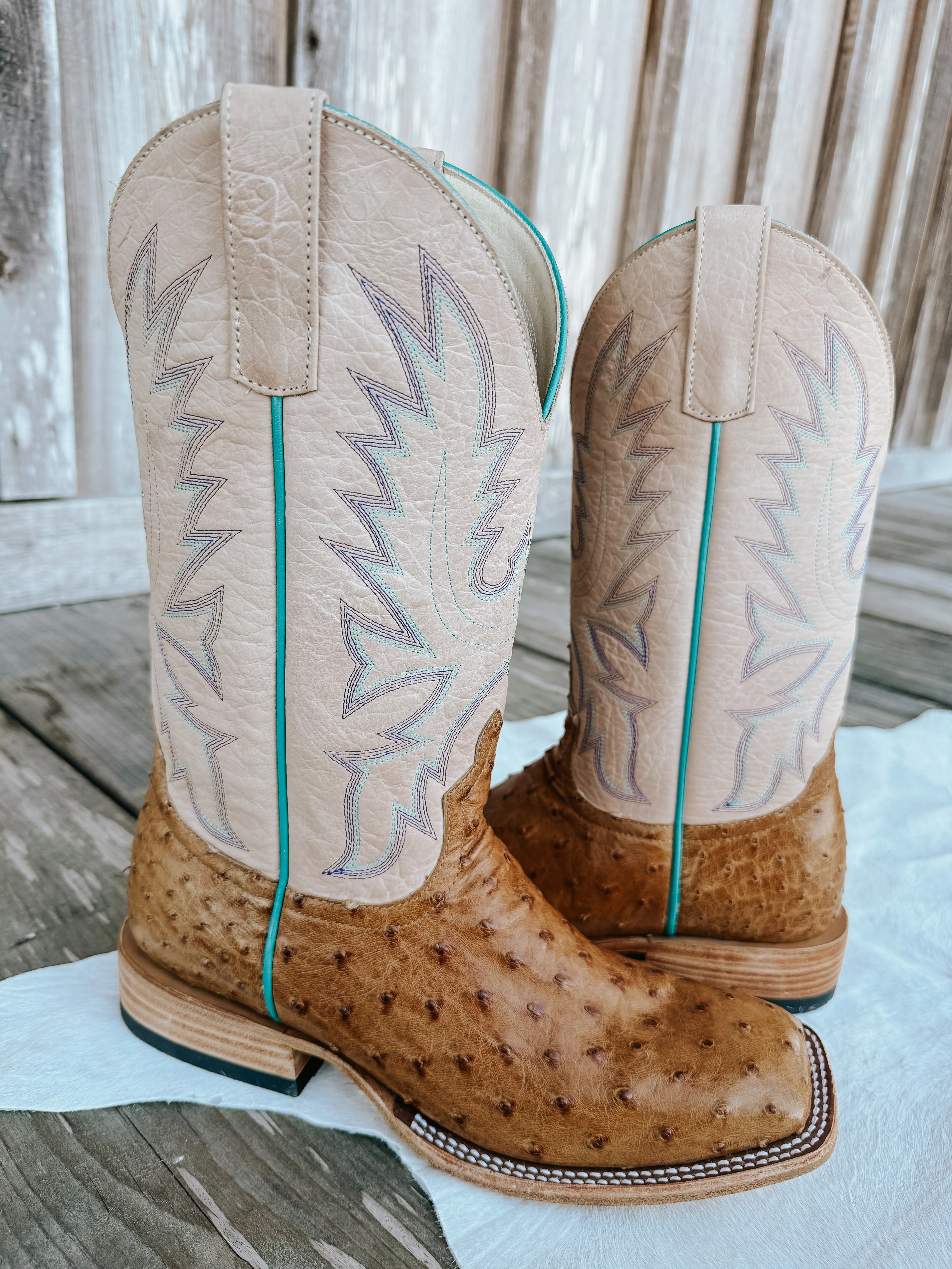 Women's Macie Bean Top Hand Antique Saddle Full Quill Ostrich Cowgirl Boot - Image 4