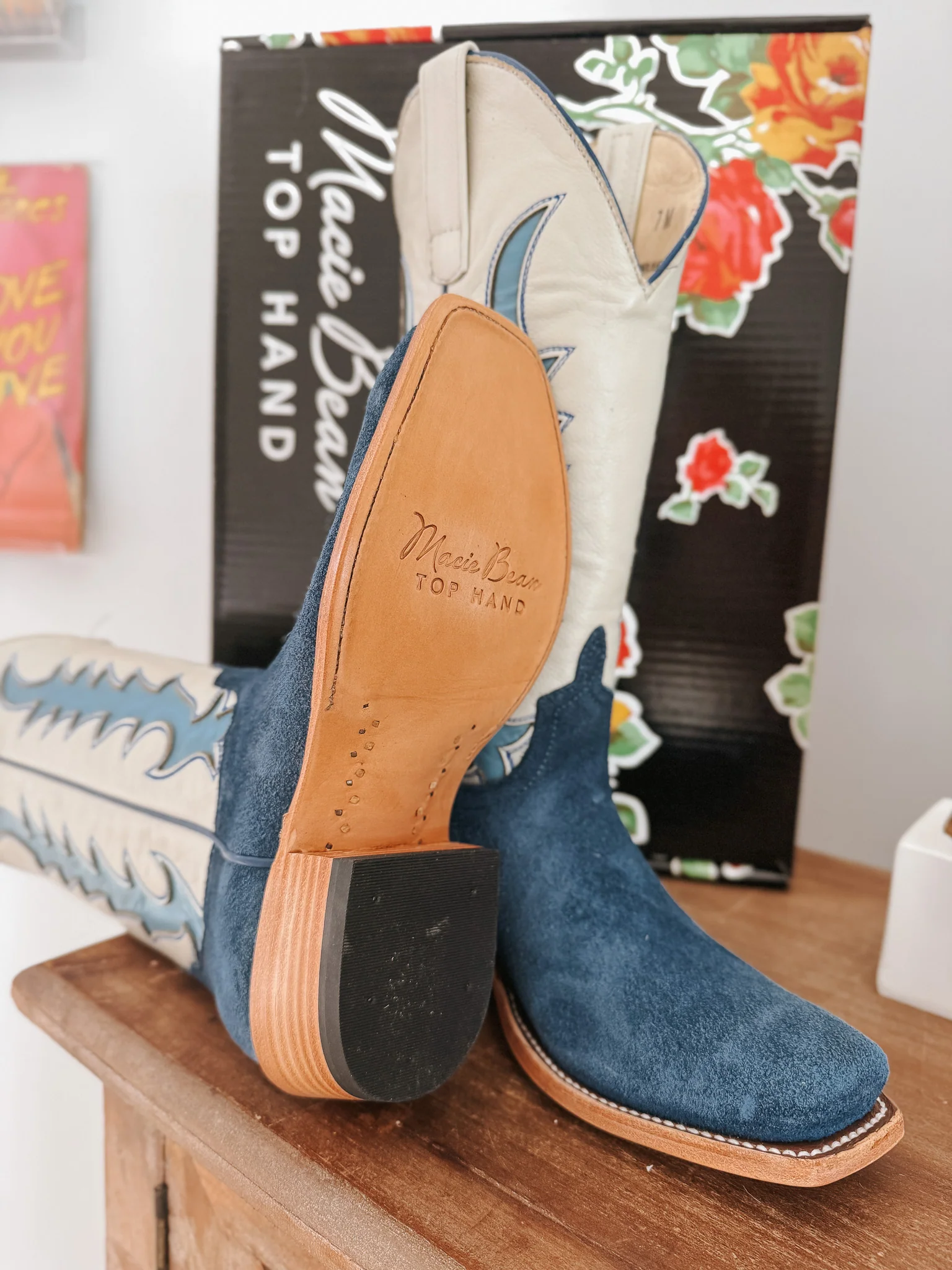 Women's Macie Bean Blue Suede Boots - Image 3