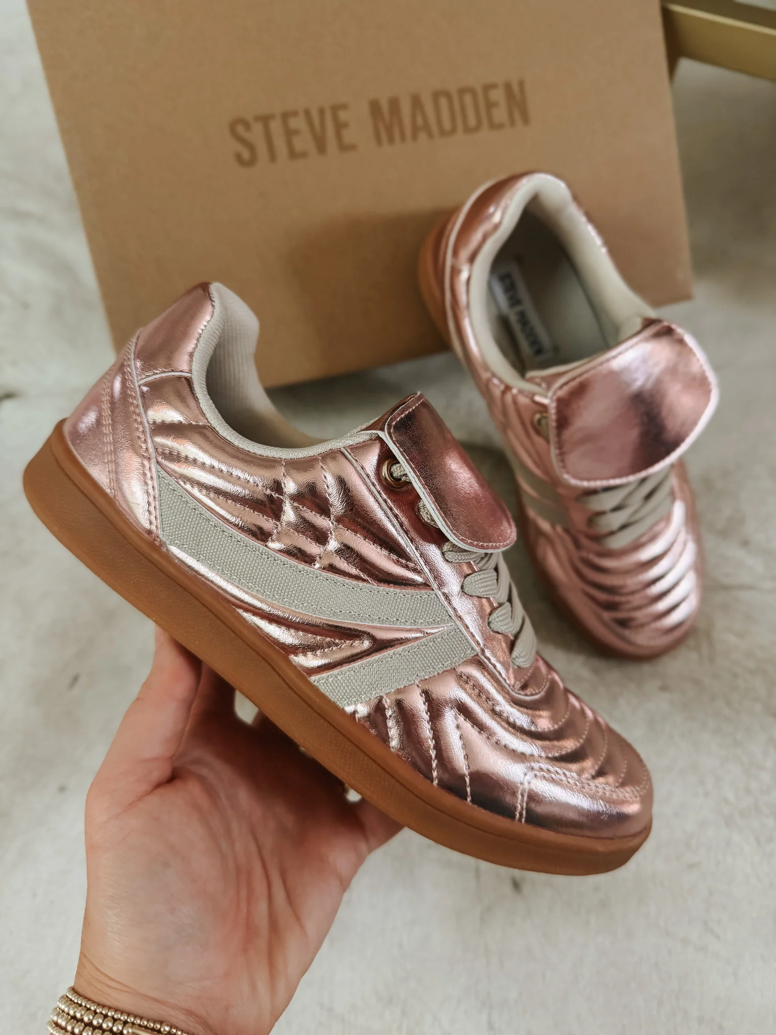 Steve Madden Women's Madrid Sneakers in Pink Metal - Image 15