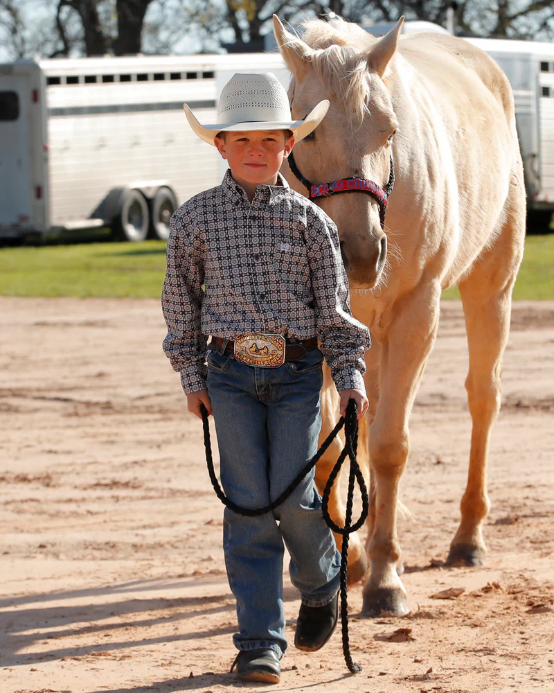 Cinch Little's Boy's White Label Jeans in Medium Stone Wash - Image 2