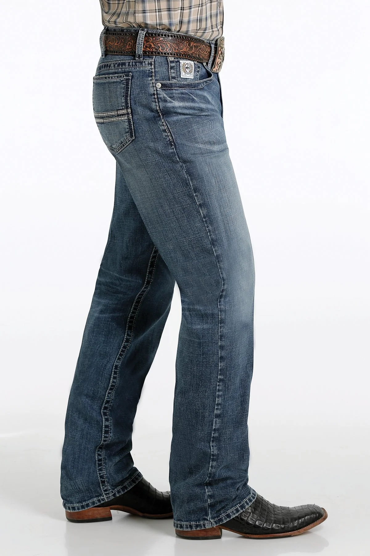 Men's Cinch Relaxed Fit ArenaFlex White Label Medium Stone Jeans - Image 2