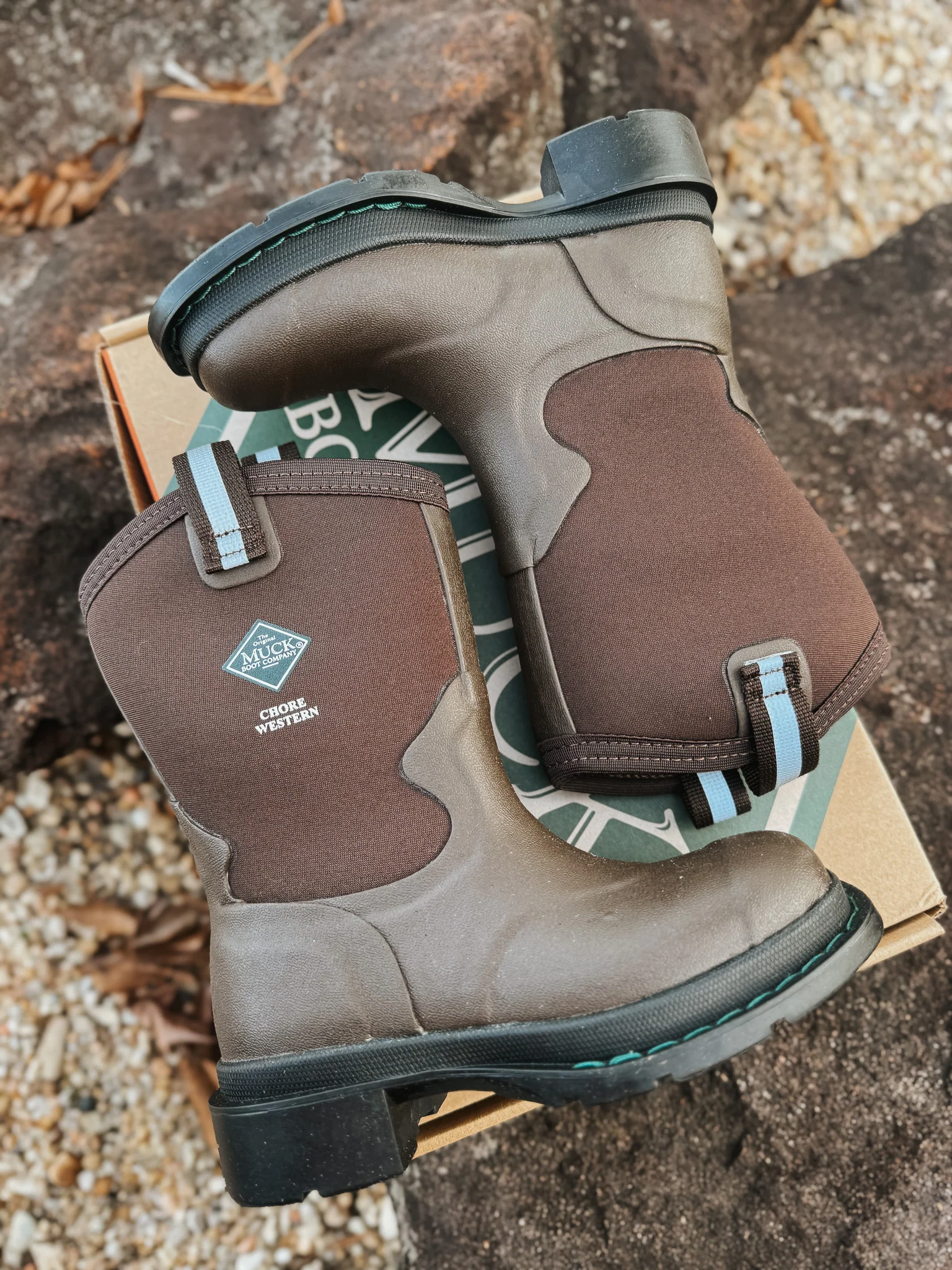 Kid's Muck Chore Western Rubber Boots - Brown - Image 4