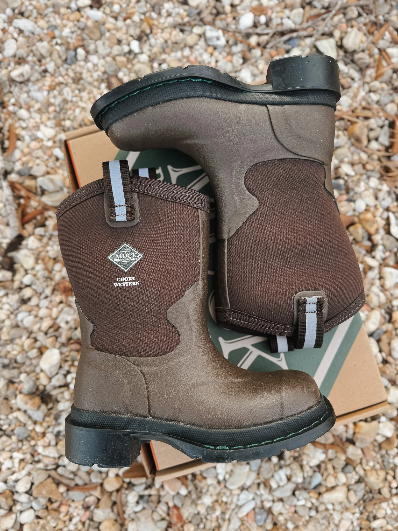 Kid's Muck Chore Western Rubber Boots - Brown - Image 9