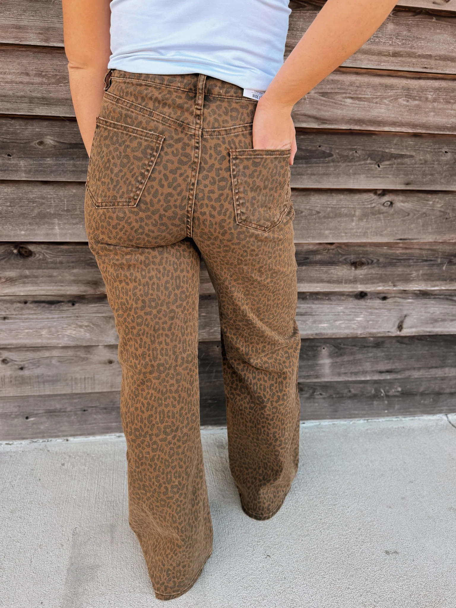 The Derby Super High Ride Wide Leg Leopard Jeans - Image 6