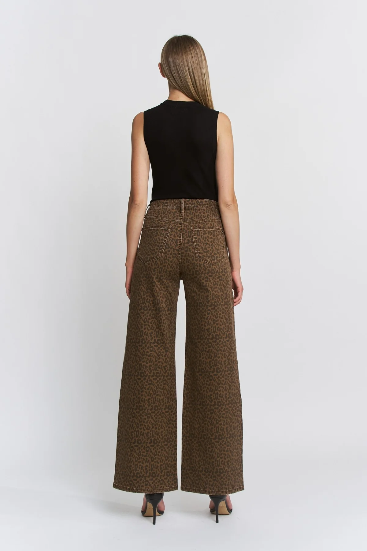 The Derby Super High Ride Wide Leg Leopard Jeans - Image 9