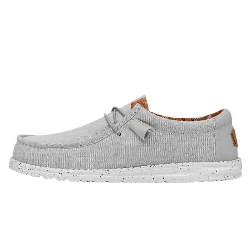 Men's Hey Dude Wally Washed Canvas Light Grey - Image 8