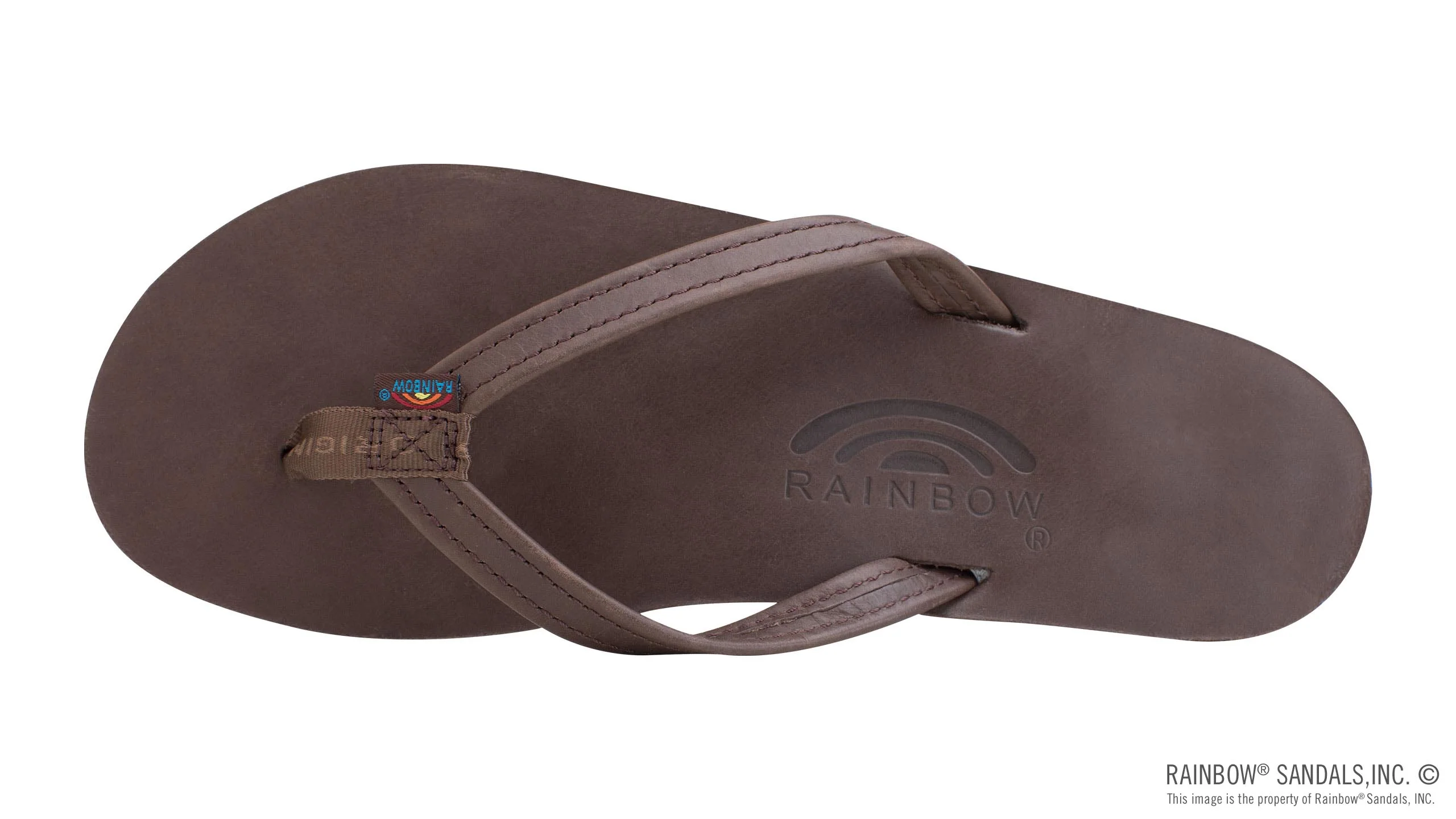 Rainbow Sandals | Women's Single Layer Narrow Strap Premier Leather Sandal in Mocha - Image 3