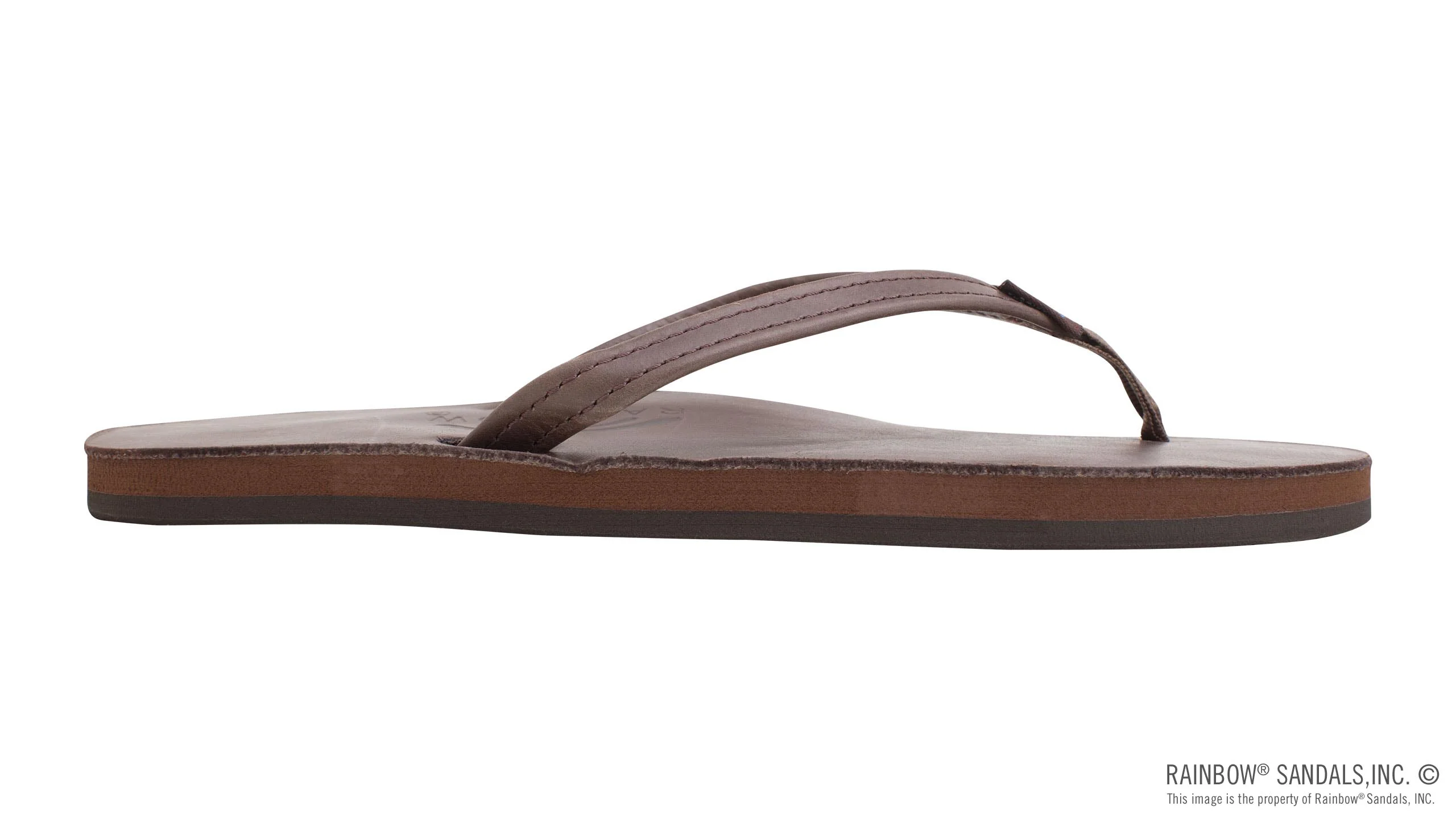 Rainbow Sandals | Women's Single Layer Narrow Strap Premier Leather Sandal in Mocha - Image 4