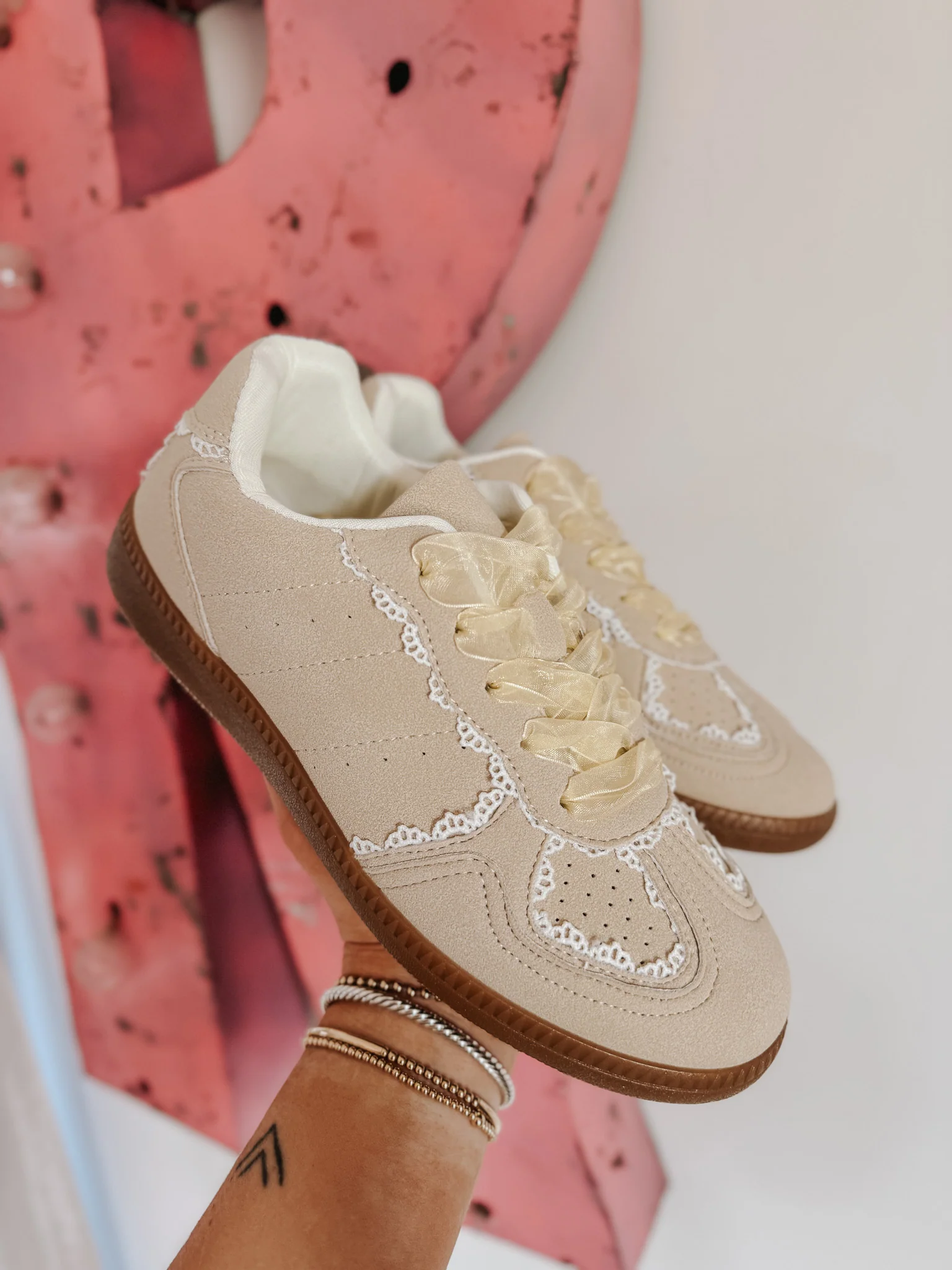 Run the Show Beige Sneakers - Image 3