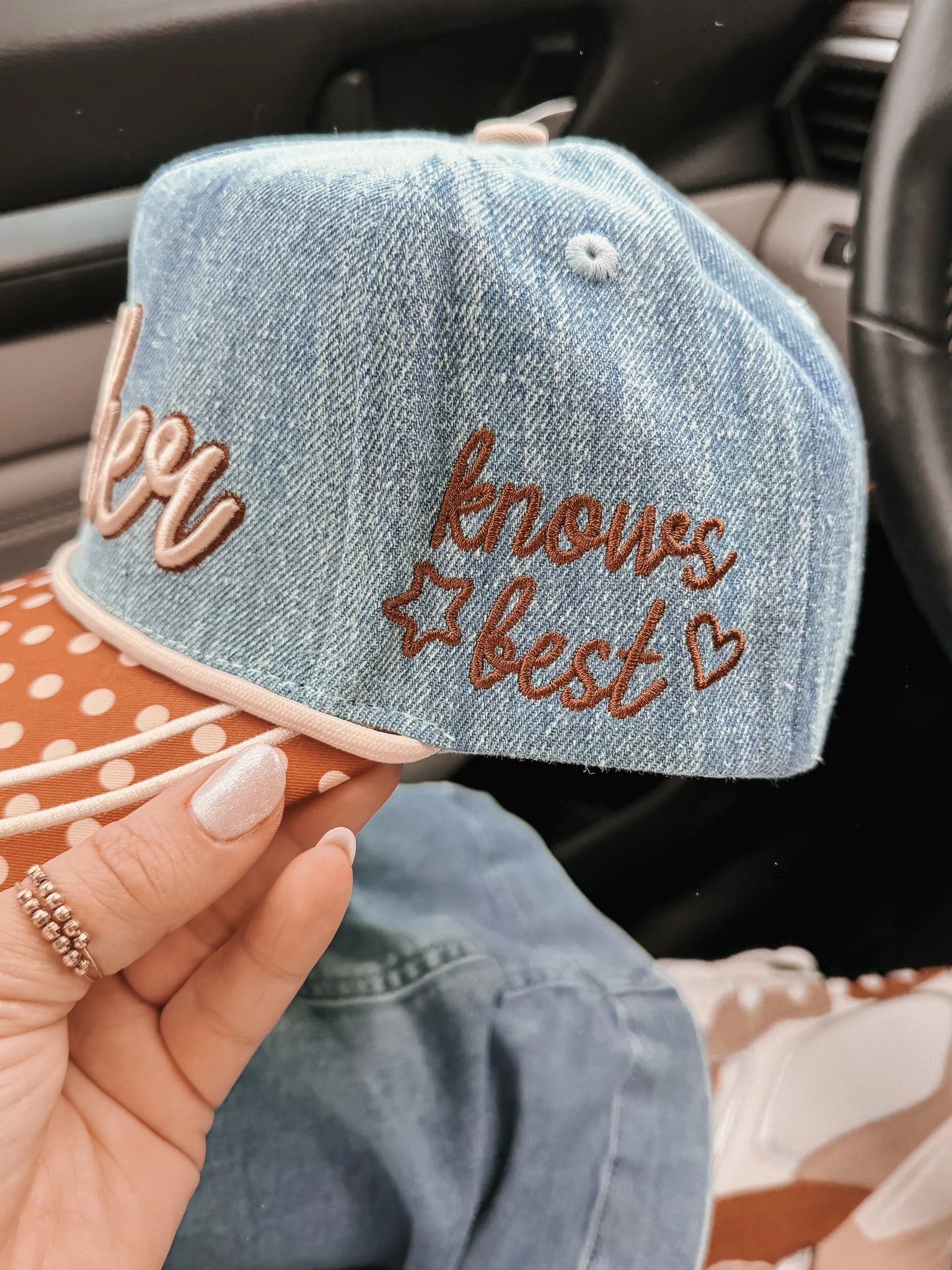 Mother Knows Best Denim Hat - Image 2