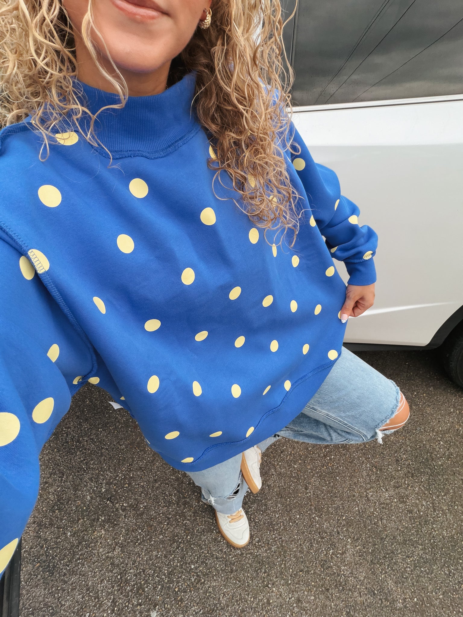 Mother Polka Dot REVERSIBLE Mock Neck - Image 4
