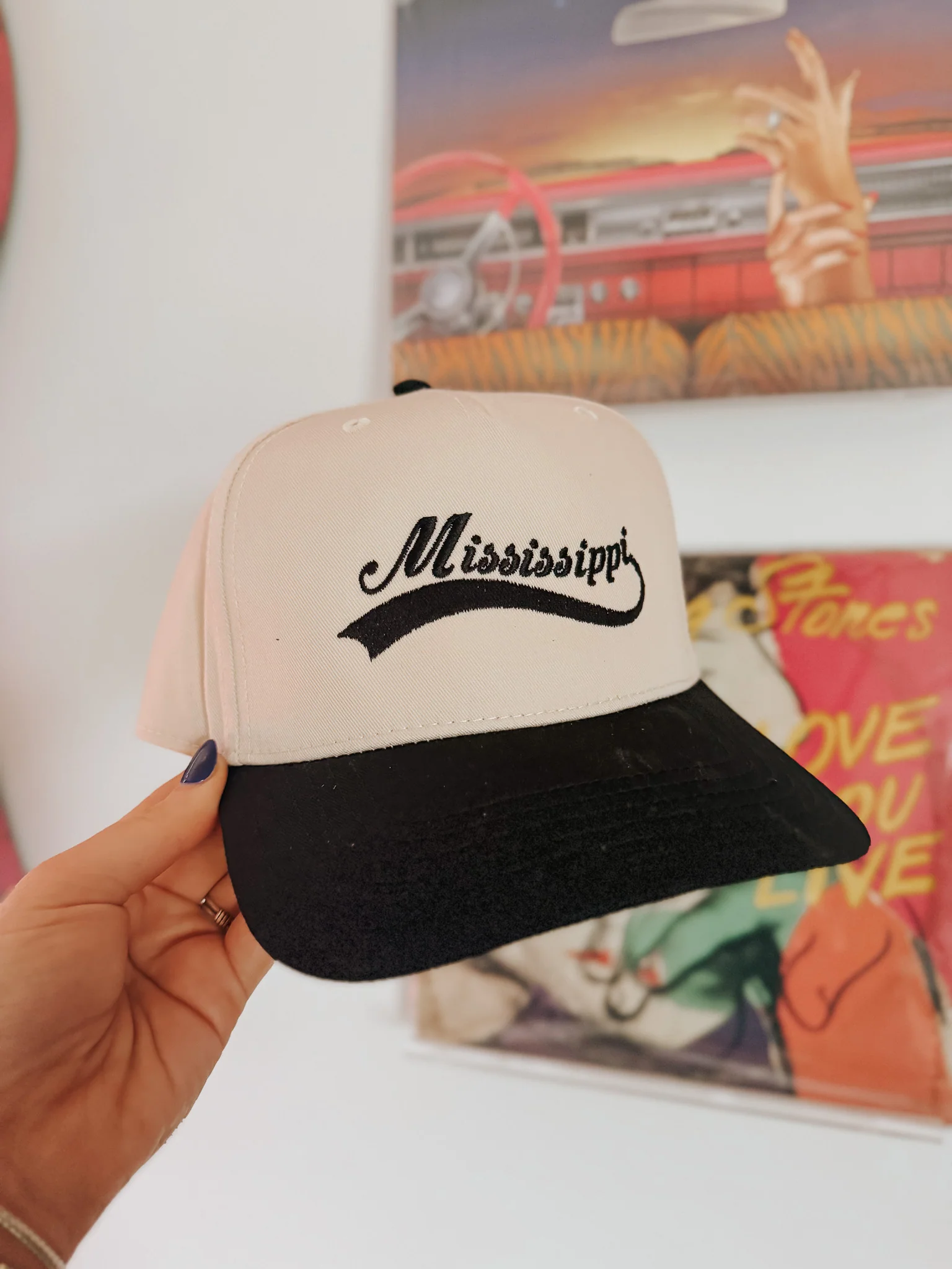 MS Black & Cream Trucker Hat - Image 3