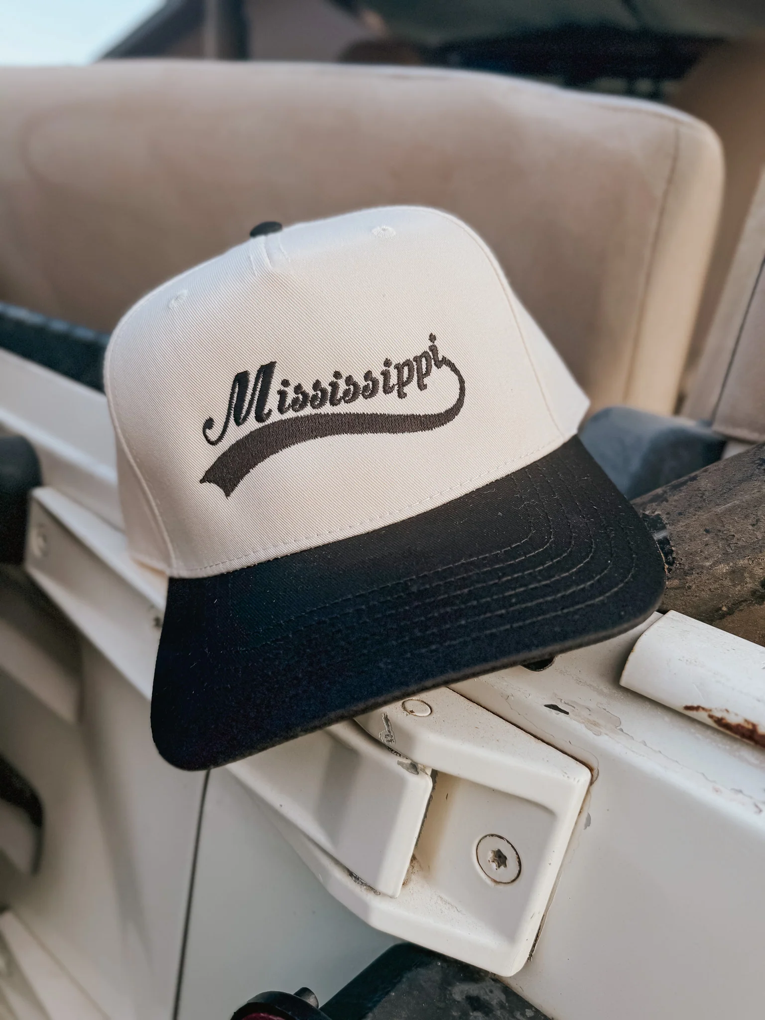 MS Black & Cream Trucker Hat - Image 6