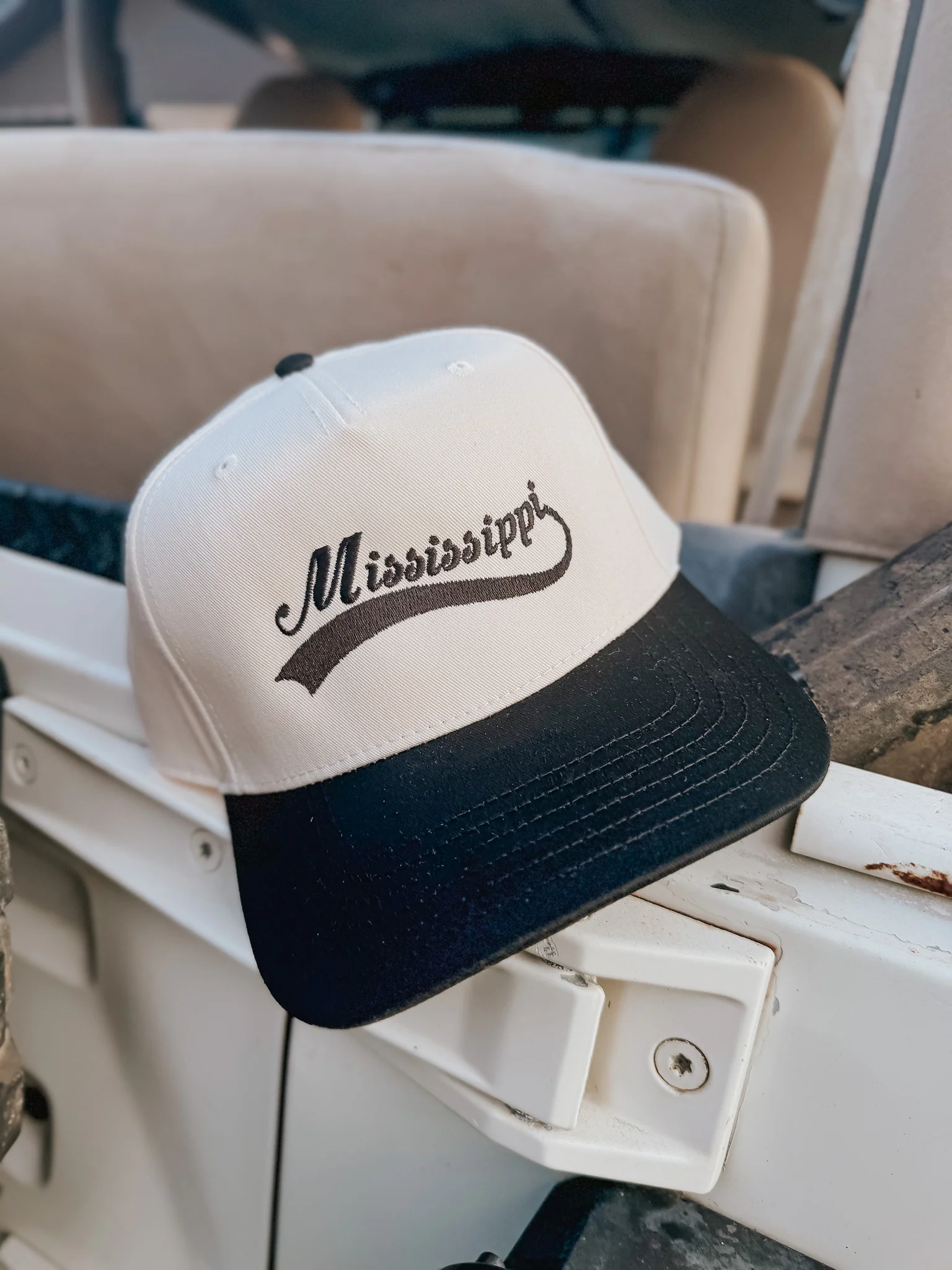 MS Black & Cream Trucker Hat - Image 7