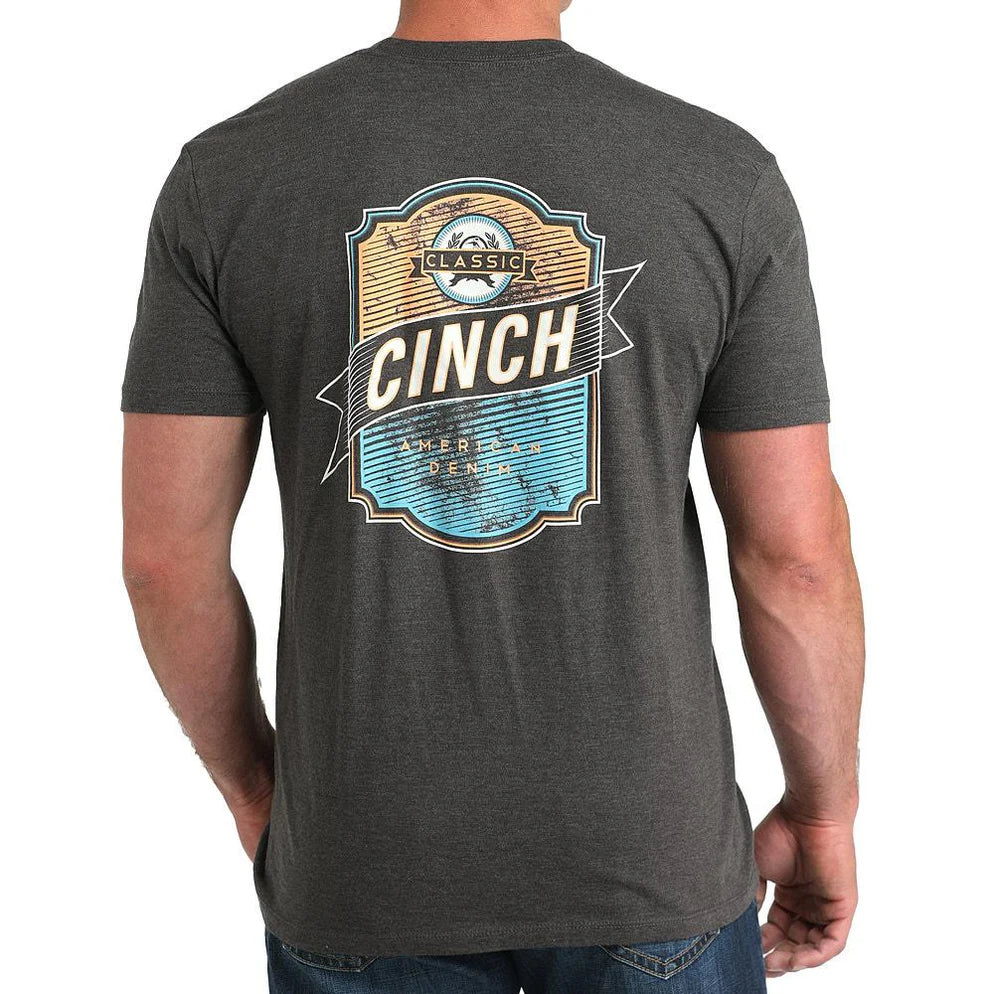 Cinch Back Logo T-Shirt in Charcoal - Image 6