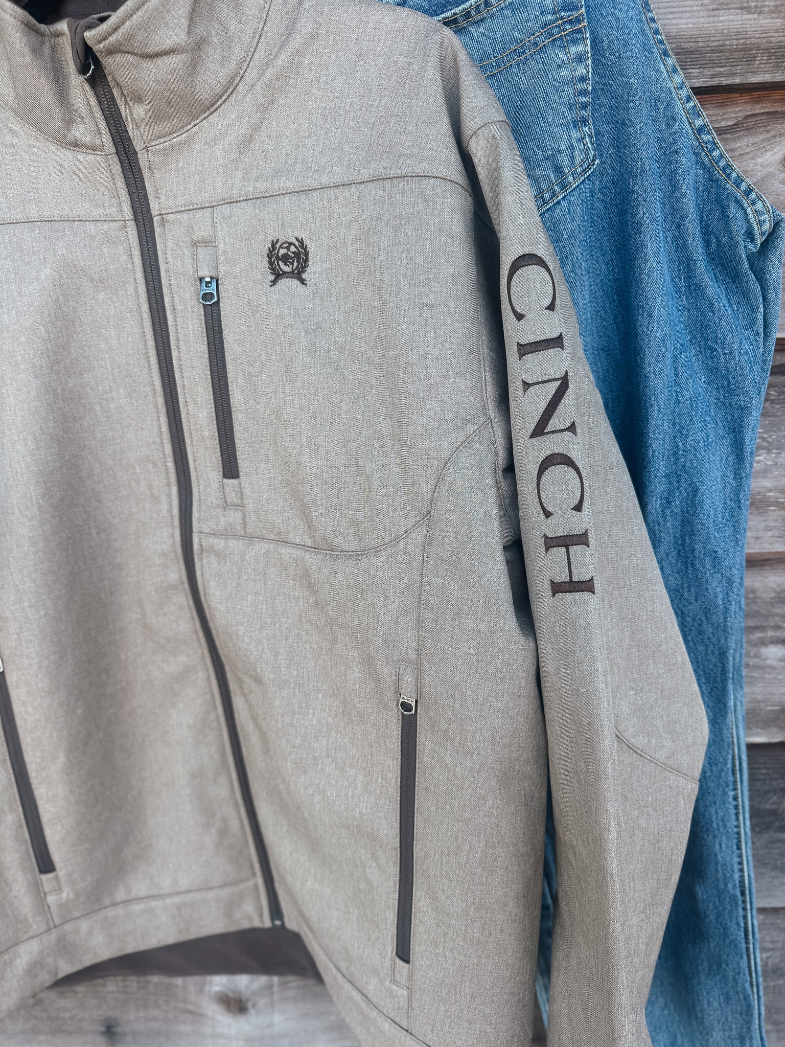 Men's Cinch Bonded Jacket in Stone - Image 6
