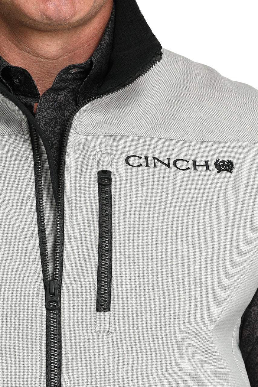Men's Cinch Bonded Solid Grey Softshell Vest - Image 9