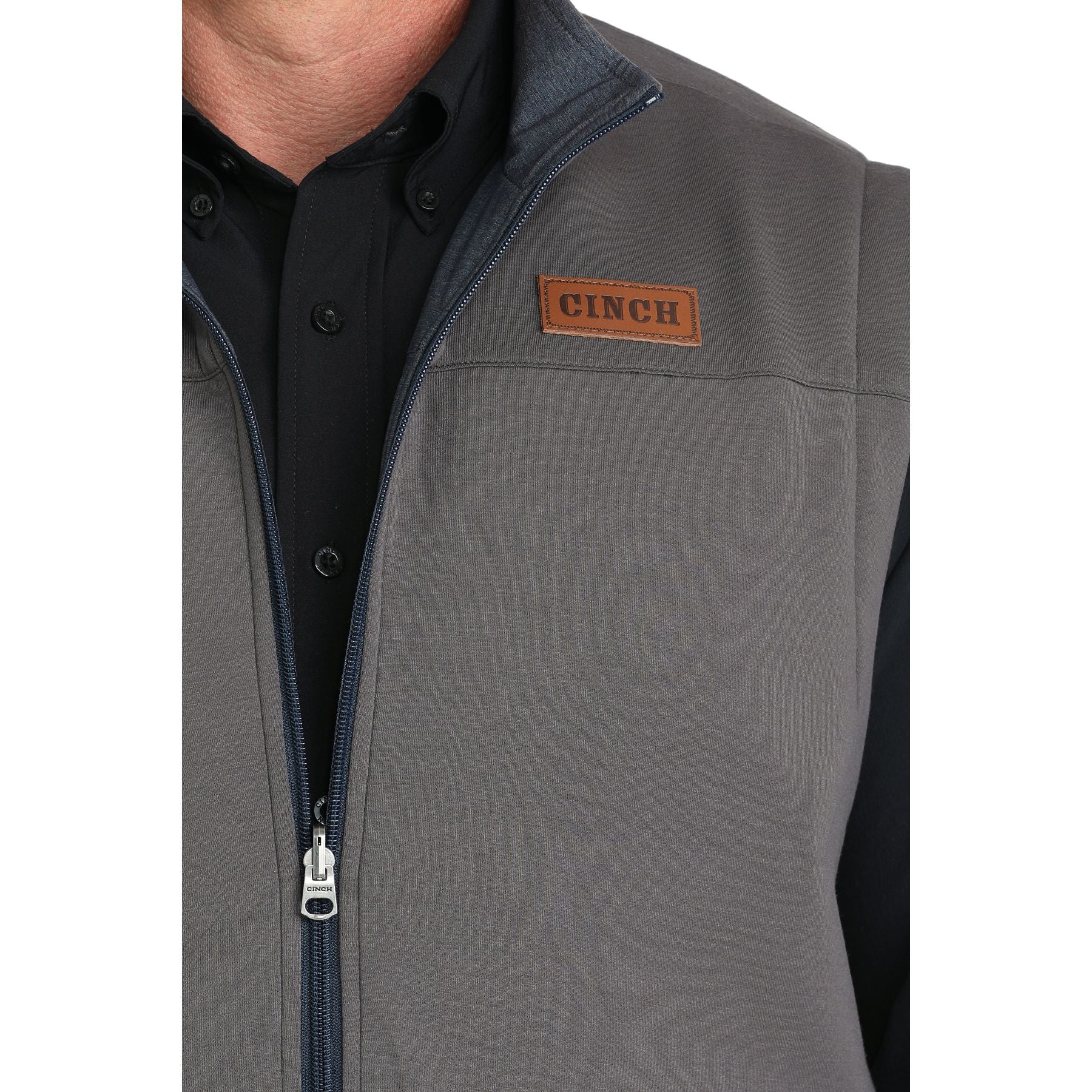 Men's Cinch Reversible Navy and Gray Vest - Image 10
