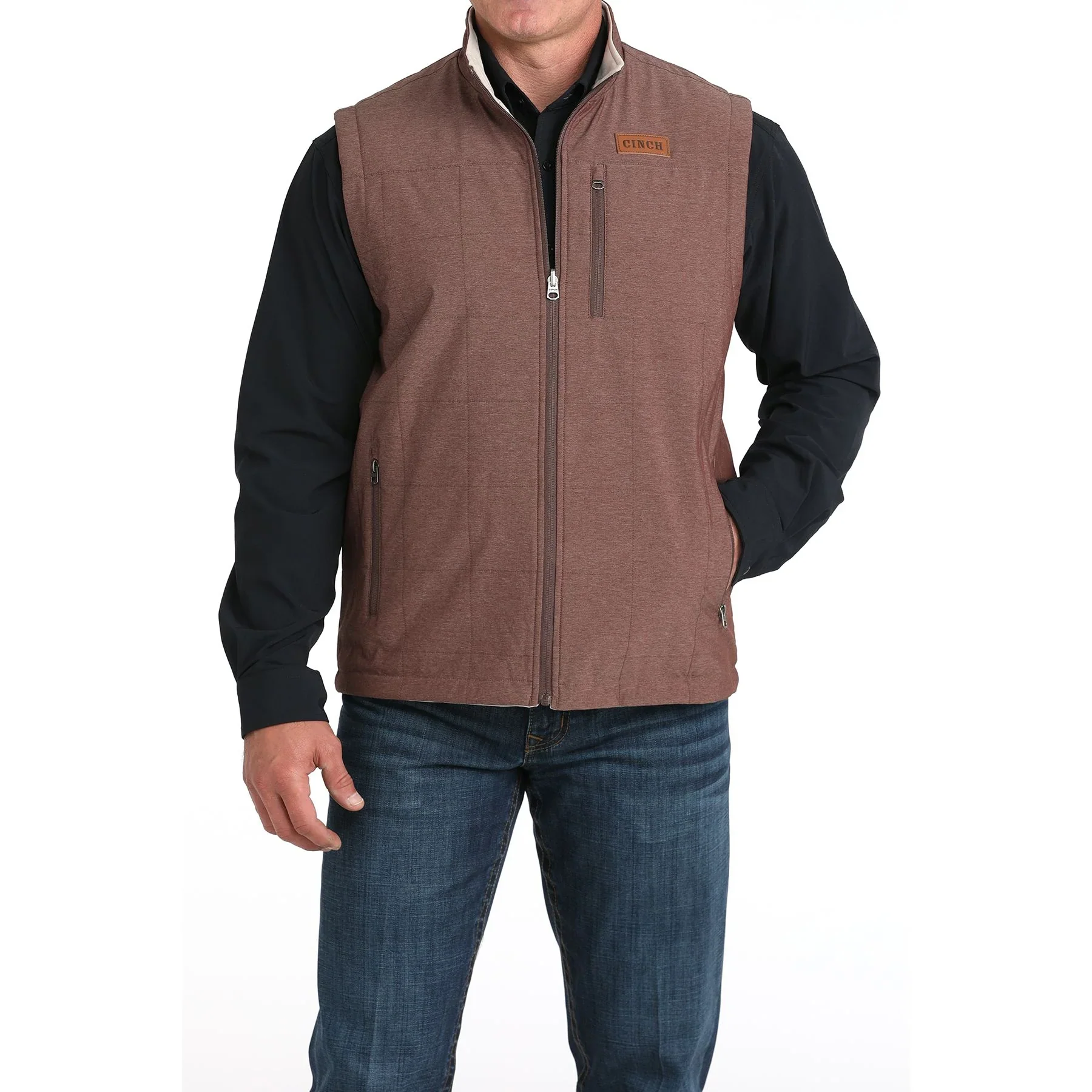 Men's Cinch Reversible Burgundy/Cream Vest - Image 10