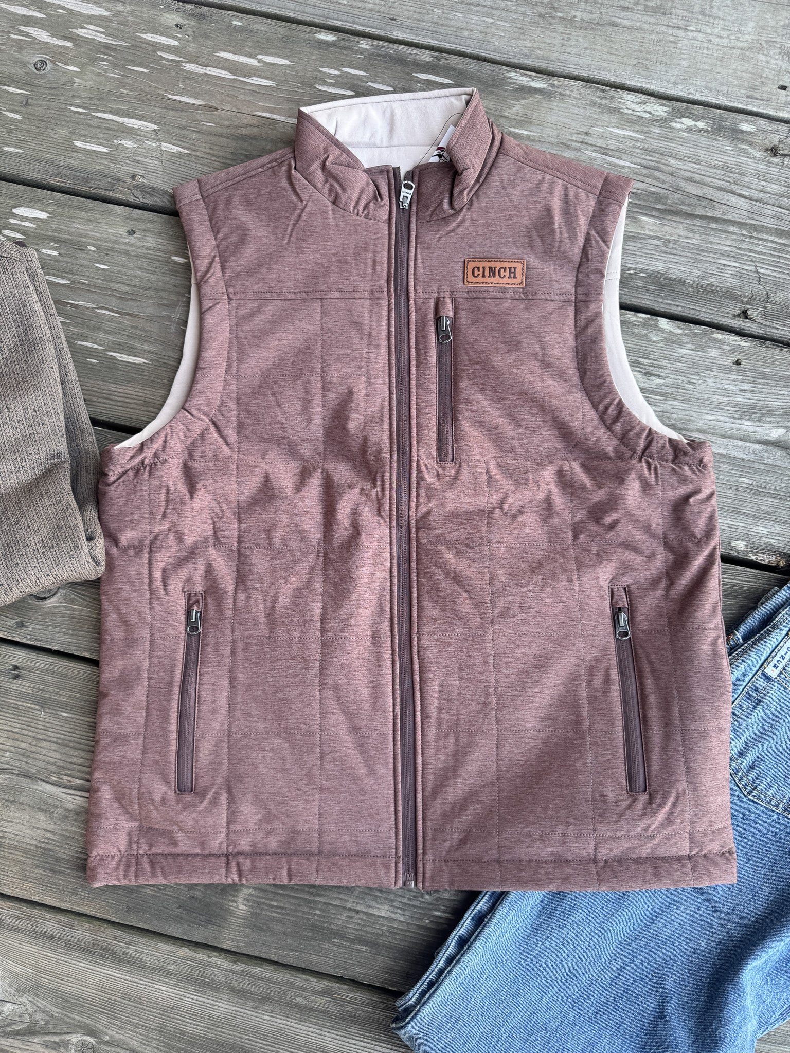 Men's Cinch Reversible Burgundy/Cream Vest - Image 12