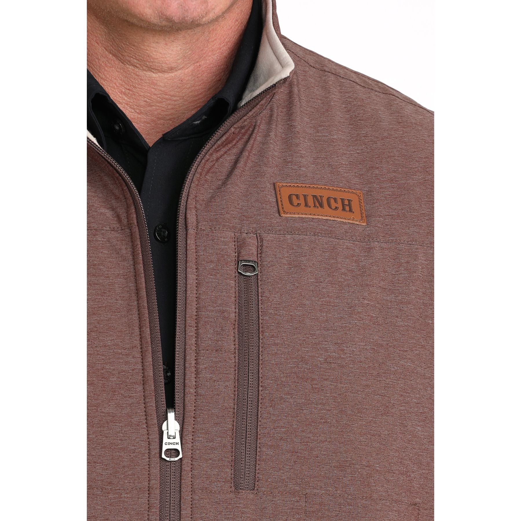 Men's Cinch Reversible Burgundy/Cream Vest - Image 5