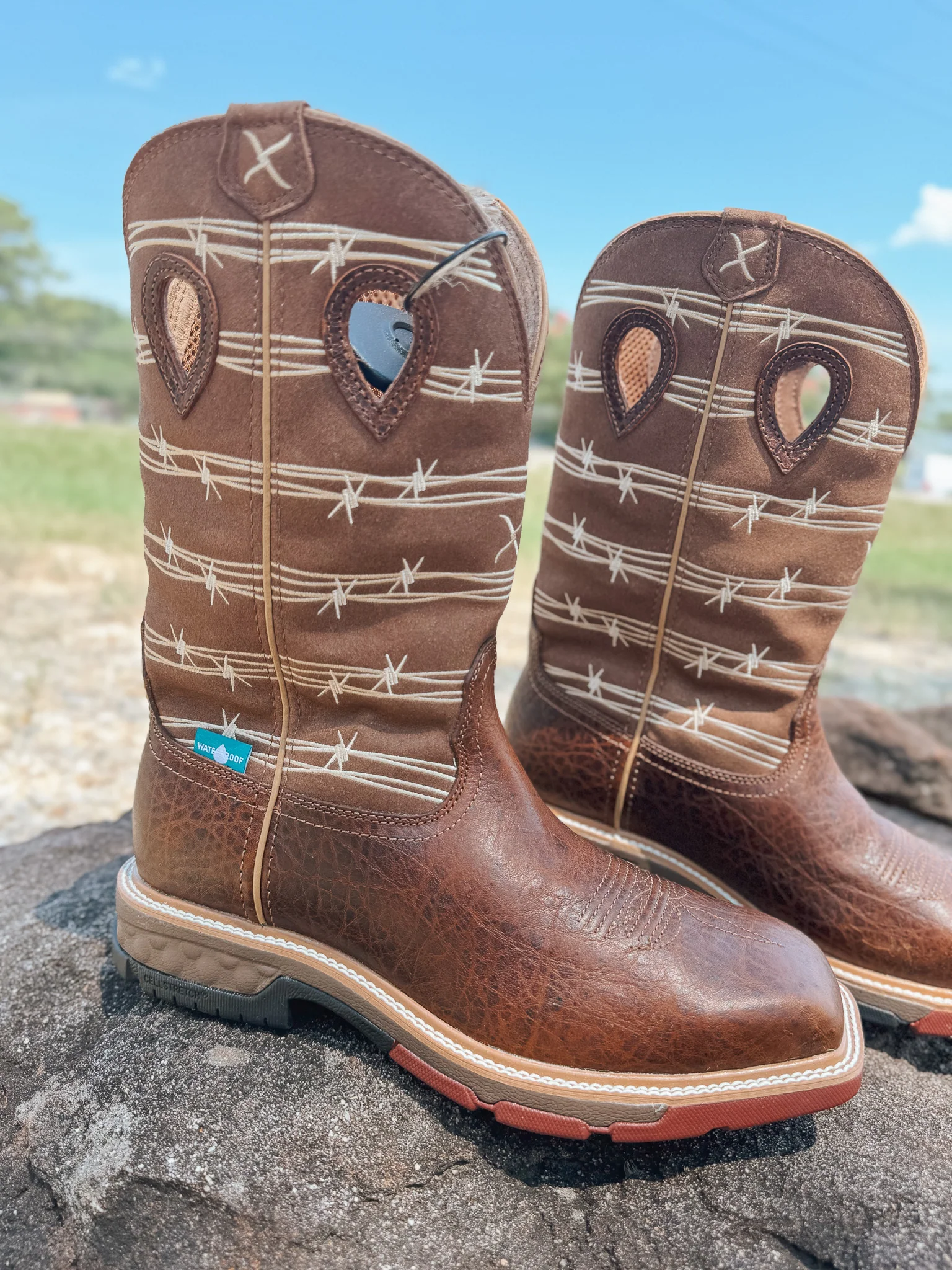 Men's Twisted X 12" Waterproof Alloy Toe Western Work Boot - Image 10