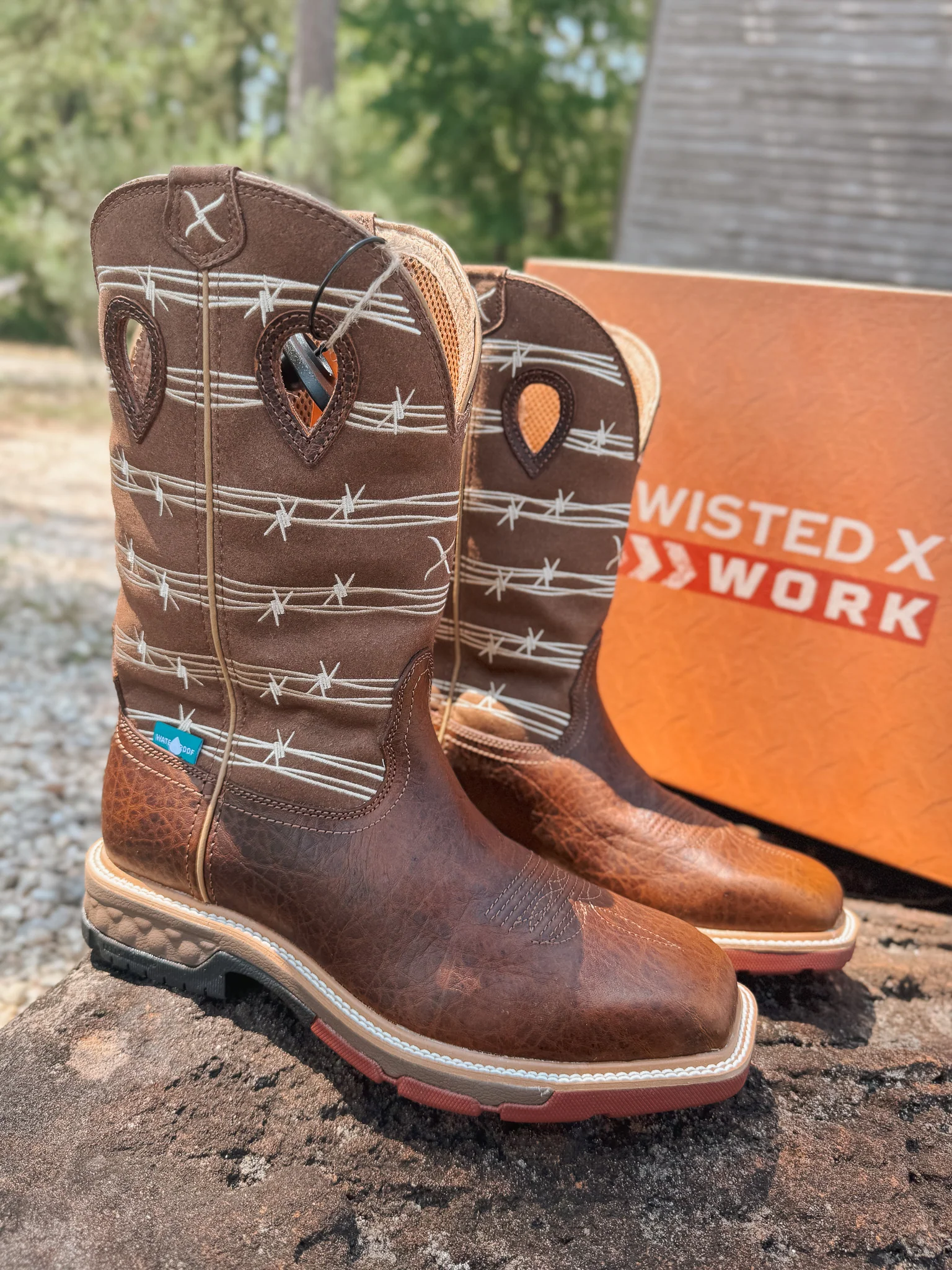 Men's Twisted X 12" Waterproof Alloy Toe Western Work Boot - Image 8