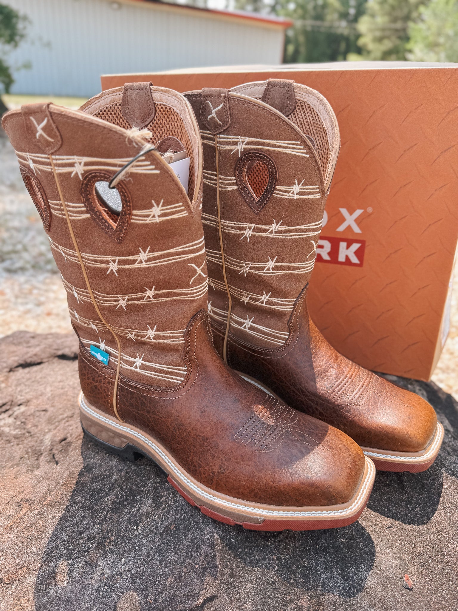 Men's Twisted X 12" Waterproof Alloy Toe Western Work Boot - Image 9