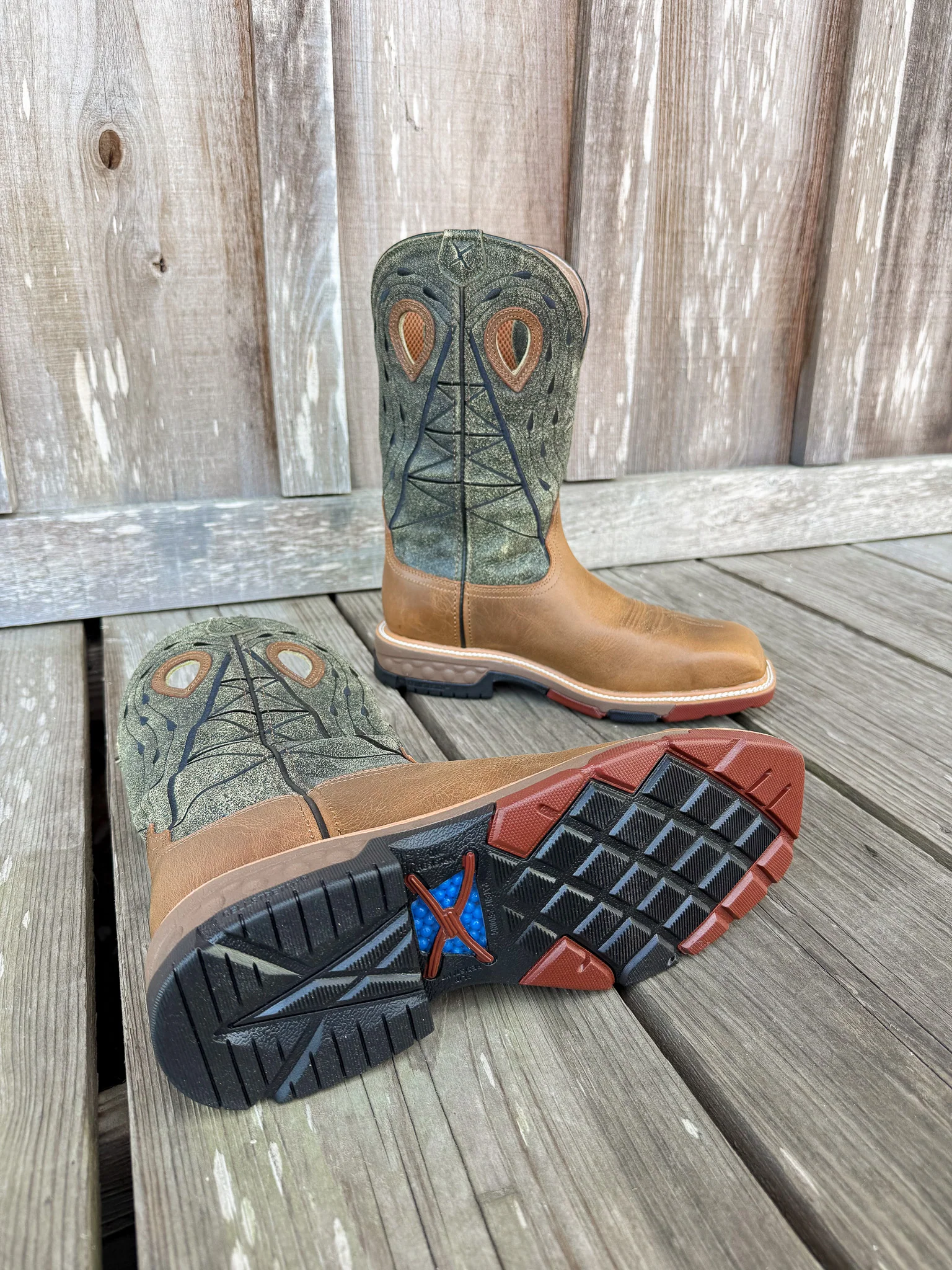 Men's Twisted X Lion & Dark Olive Waterproof Square Nano Toe Work Boots - Image 2