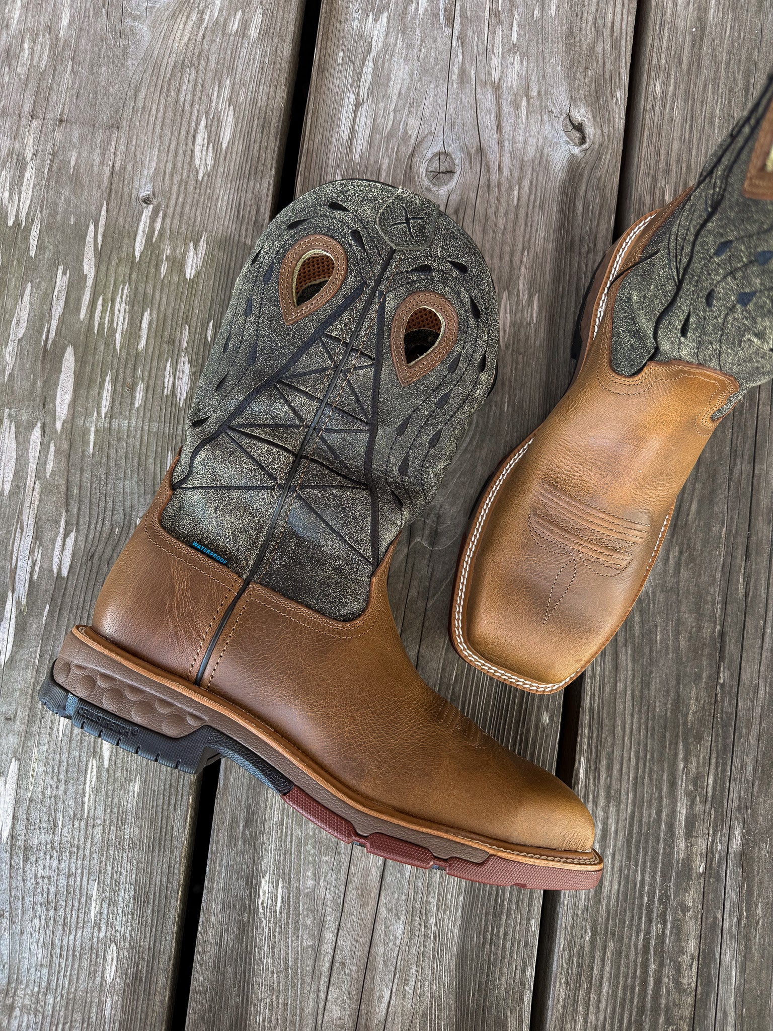 Men's Twisted X Lion & Dark Olive Waterproof Square Nano Toe Work Boots - Image 5