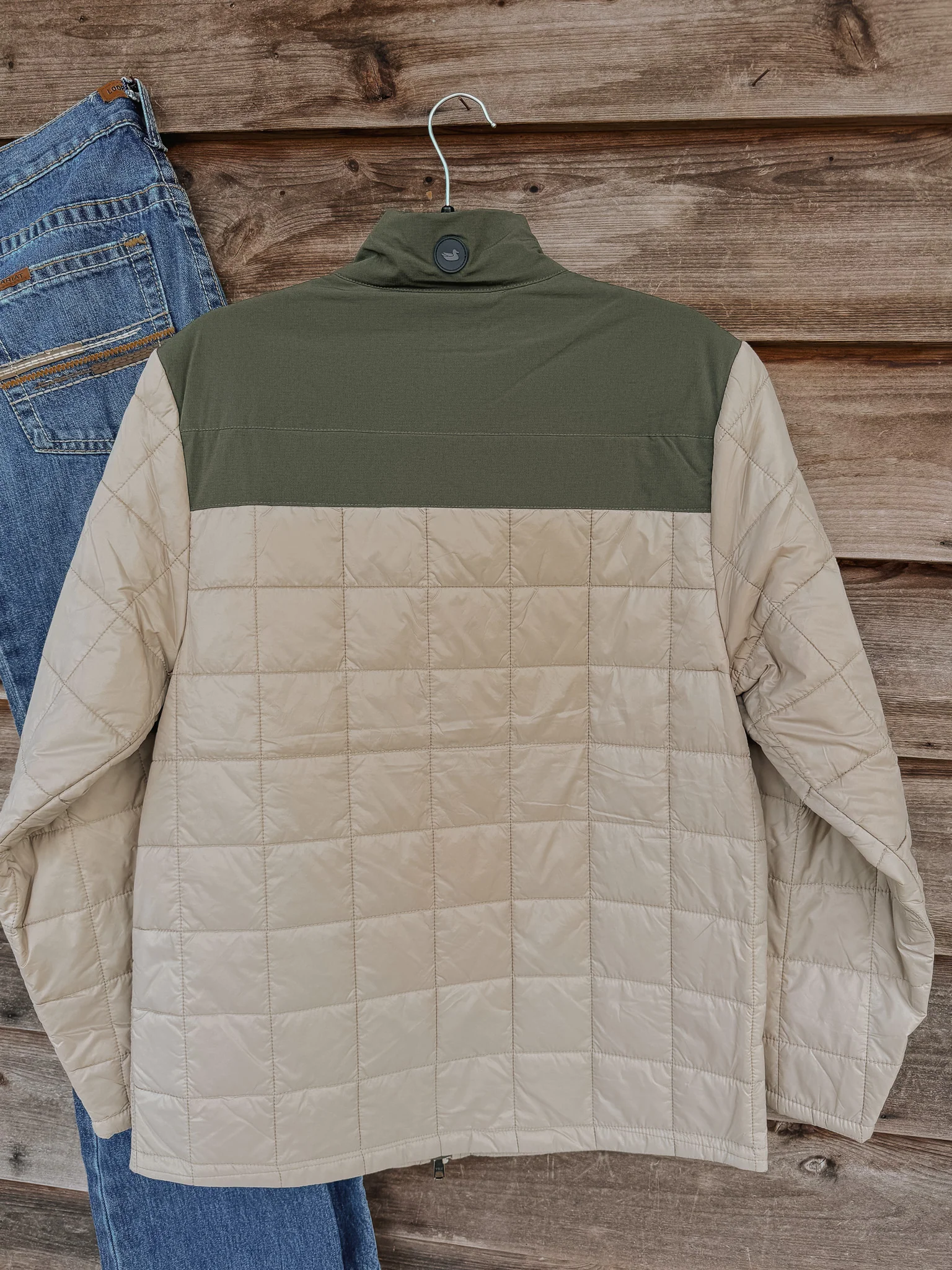 Men's Southern Marsh Falcon Hill Quilted Jacket in Khaki - Image 2