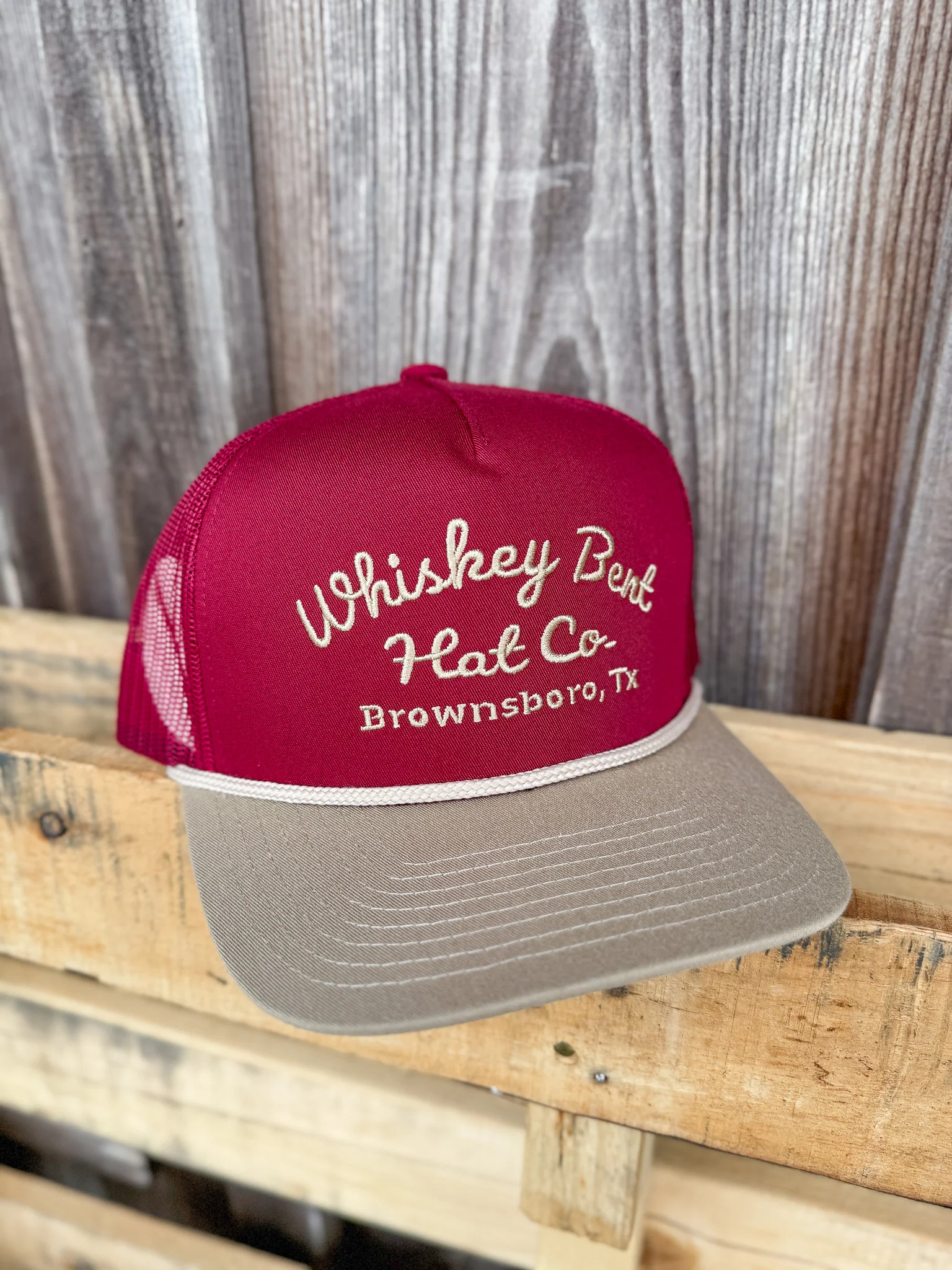 Whiskey Bent Hat Co. Sale Barn Red/Khaki Cap - Image 3