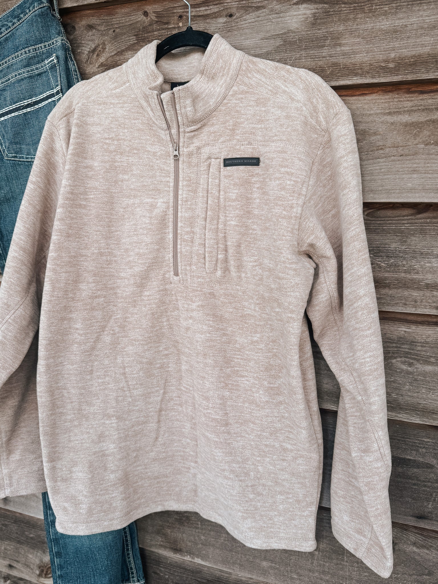 Men's Southern Marsh Maple Grove Brushed Pullover in Audubon Tan - Image 5