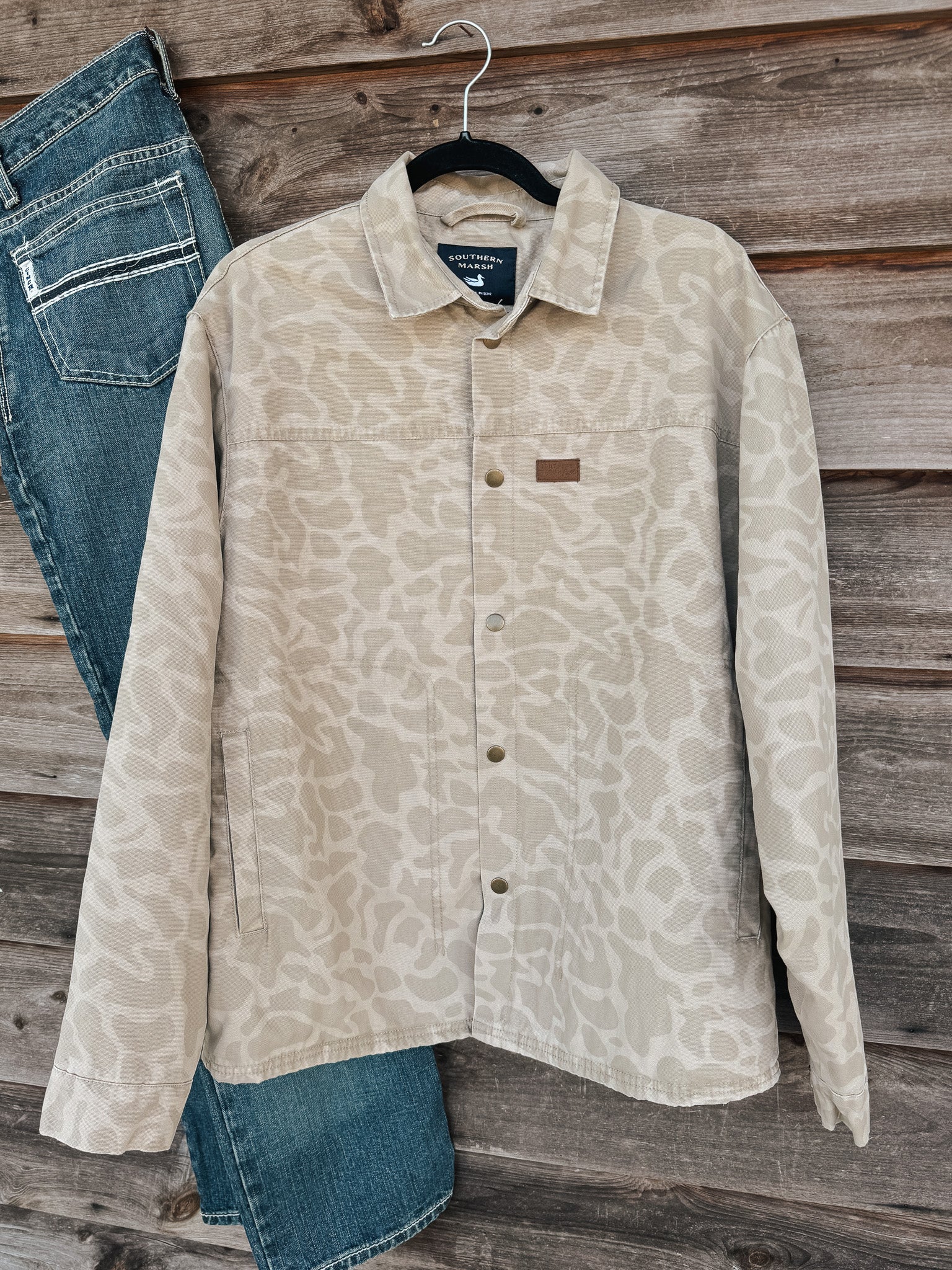 Men's Southern Marsh Camo Bishop Rugged Canvas Jacket in Tan - Image 4