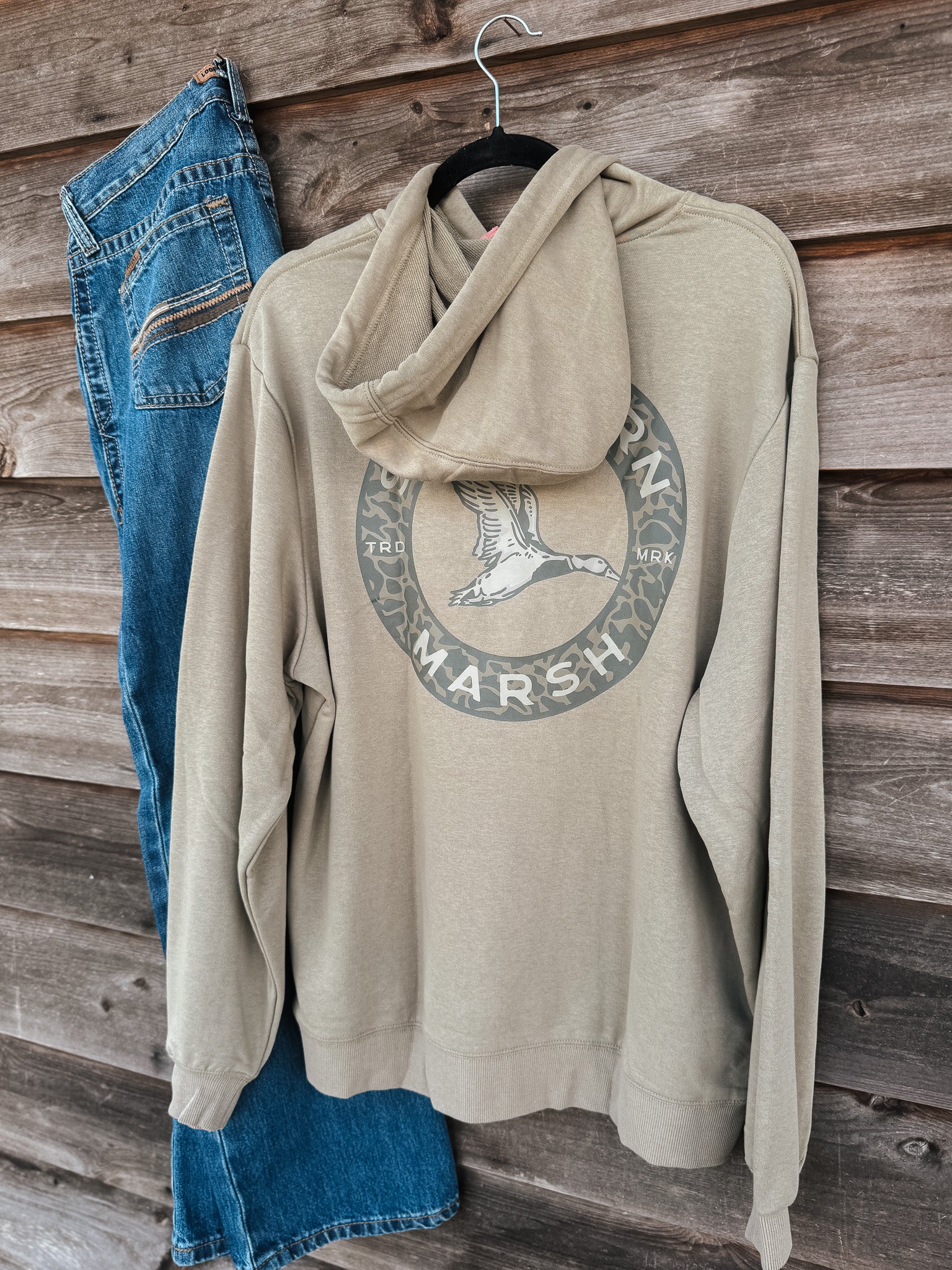 Men's Southern Marsh Surfside Hoodie - Inflight Camo in Khaki - Image 5