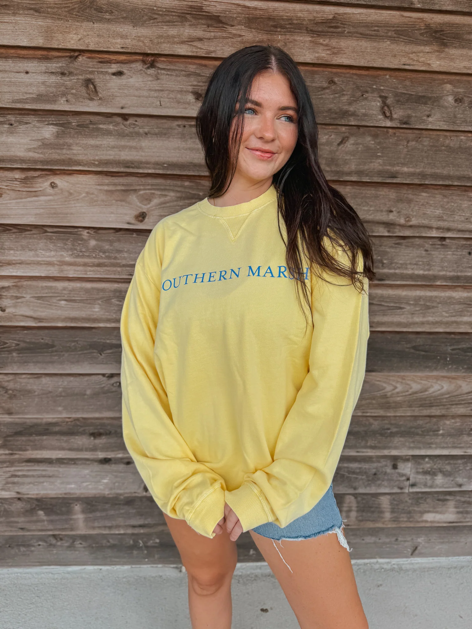 Women's Southern Marsh Seawash Sweatshirt in Vidalia Yellow - Image 5