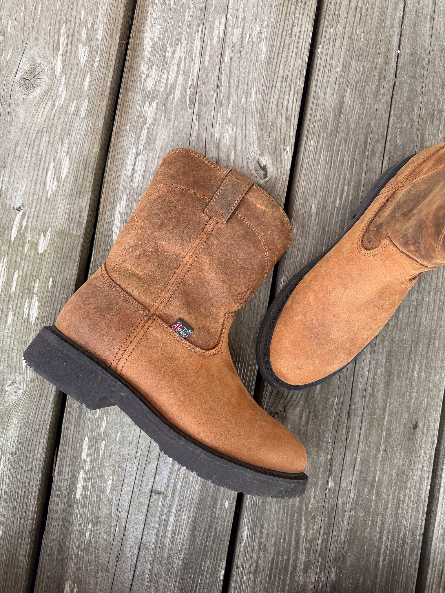 Men's Justin Round-Up 10" Round Toe Boots - Image 4