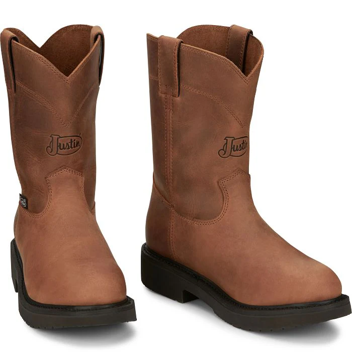 Men's Justin Round-Up 10" Round Toe Boots - Image 5