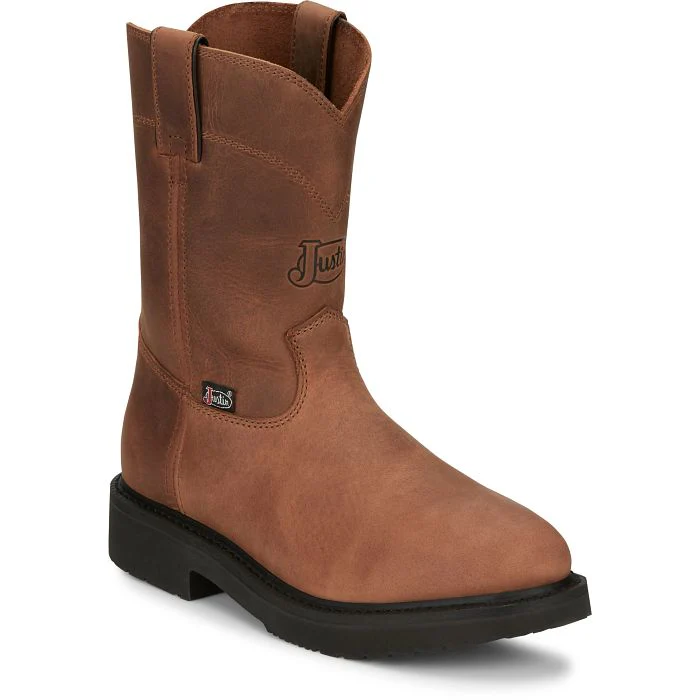 Men's Justin Round-Up 10" Round Toe Boots - Image 6