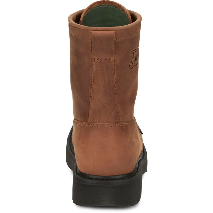 MEN'S JUSTIN LIVESTOCK 8" LACE-UP ROUND TOE WORK BOOTS - Image 10