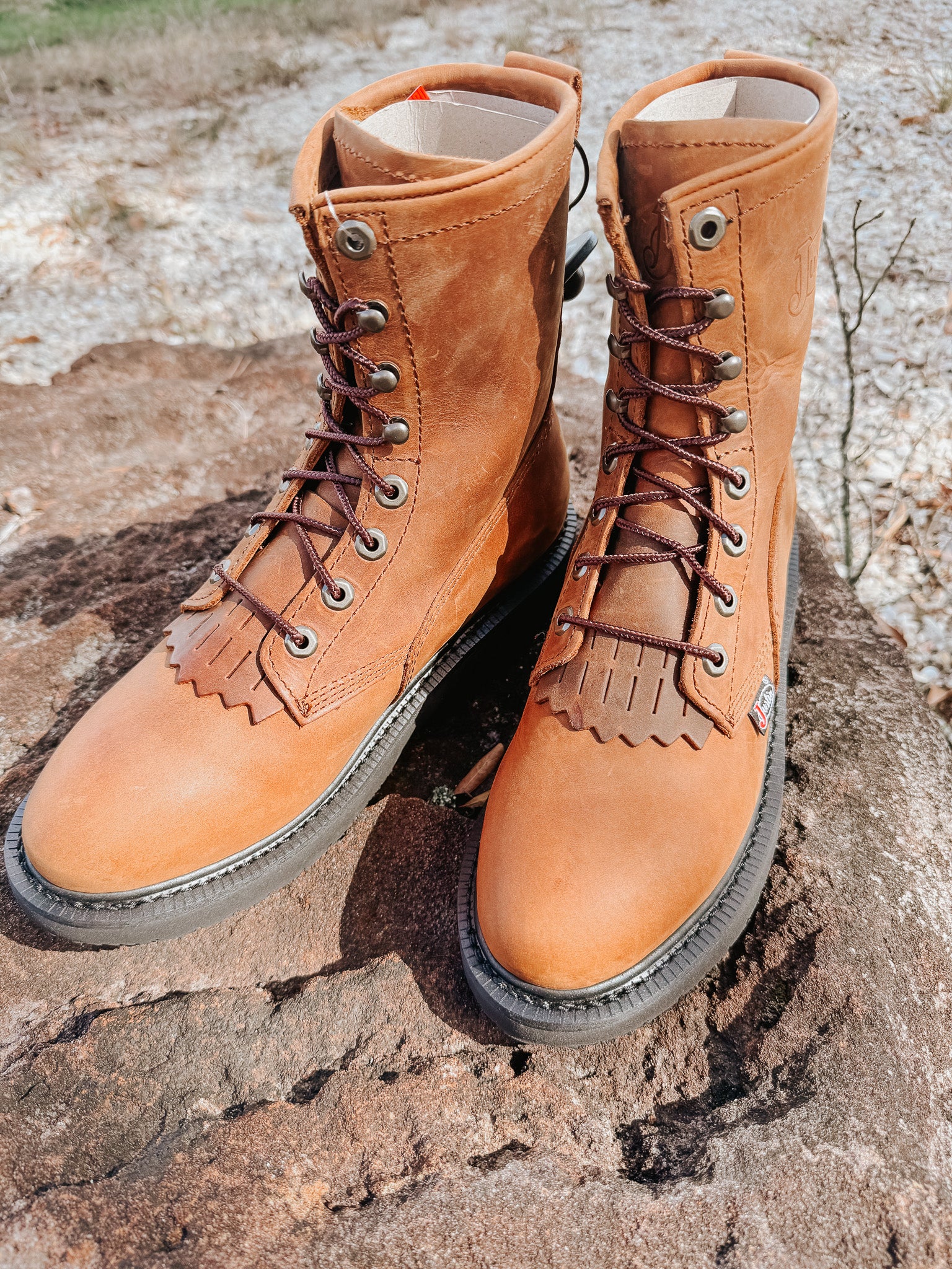 MEN'S JUSTIN LIVESTOCK 8" LACE-UP ROUND TOE WORK BOOTS - Image 15