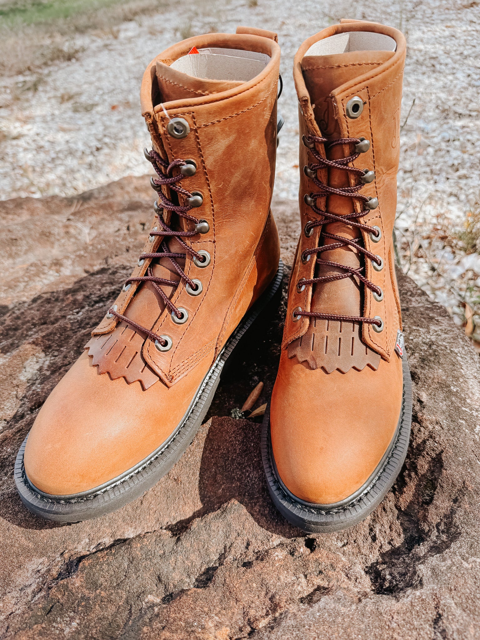 MEN'S JUSTIN LIVESTOCK 8" LACE-UP ROUND TOE WORK BOOTS - Image 16